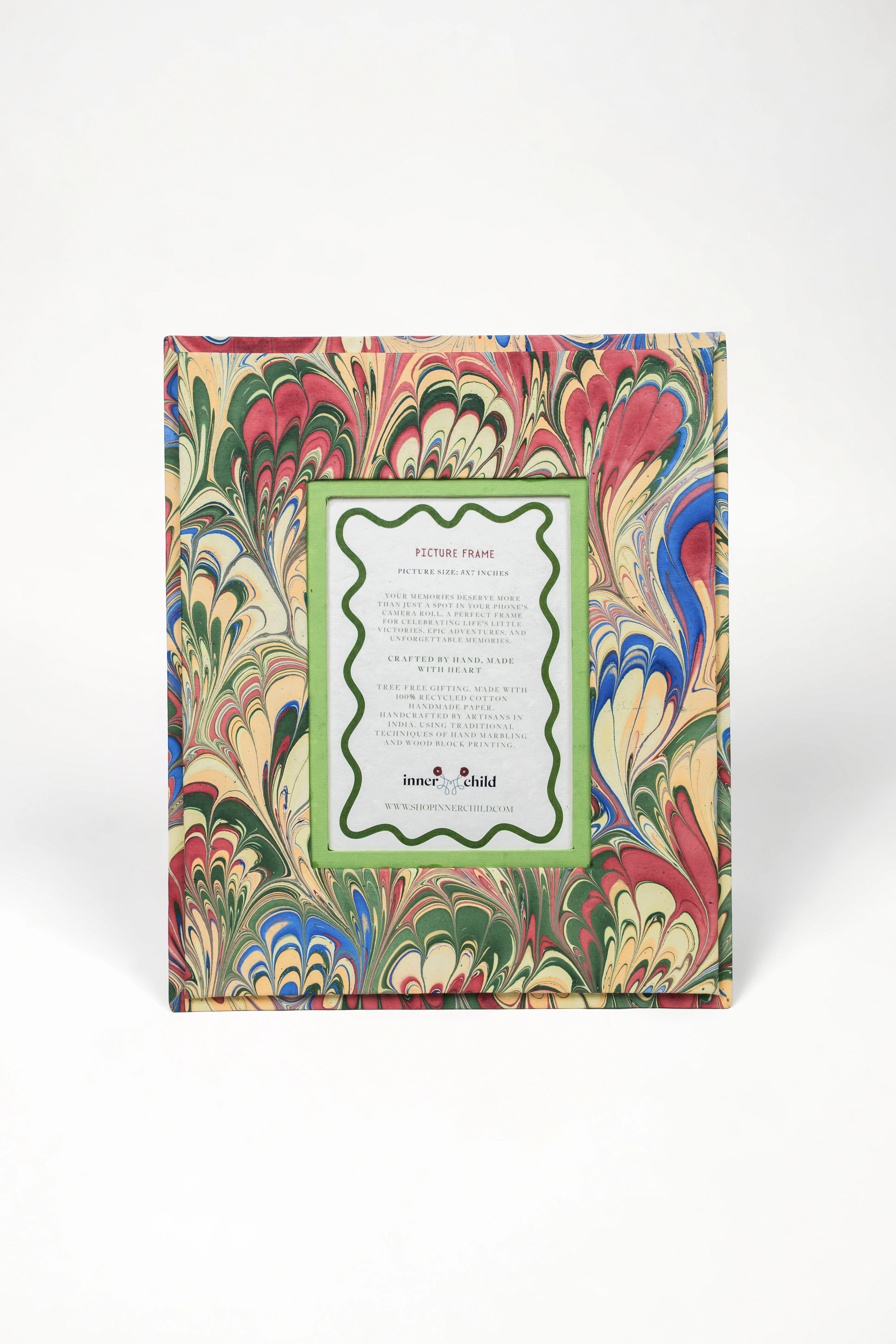 Hand-Marbled Large Wall Picture Frame in Multicolor, 5x7 - Image 2