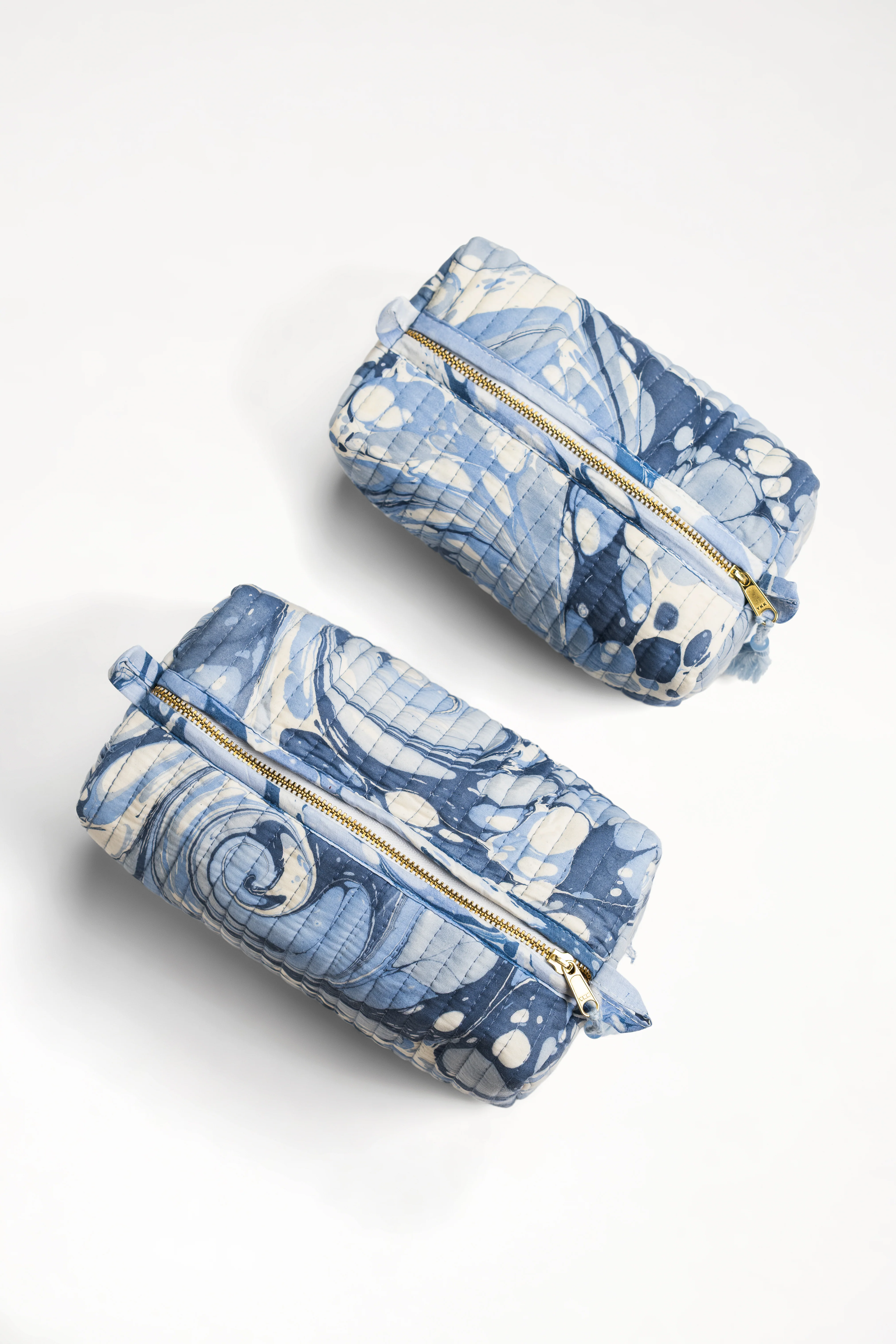 Ocean Wave Hand-Marbled Cosmetic Bag - Image 3