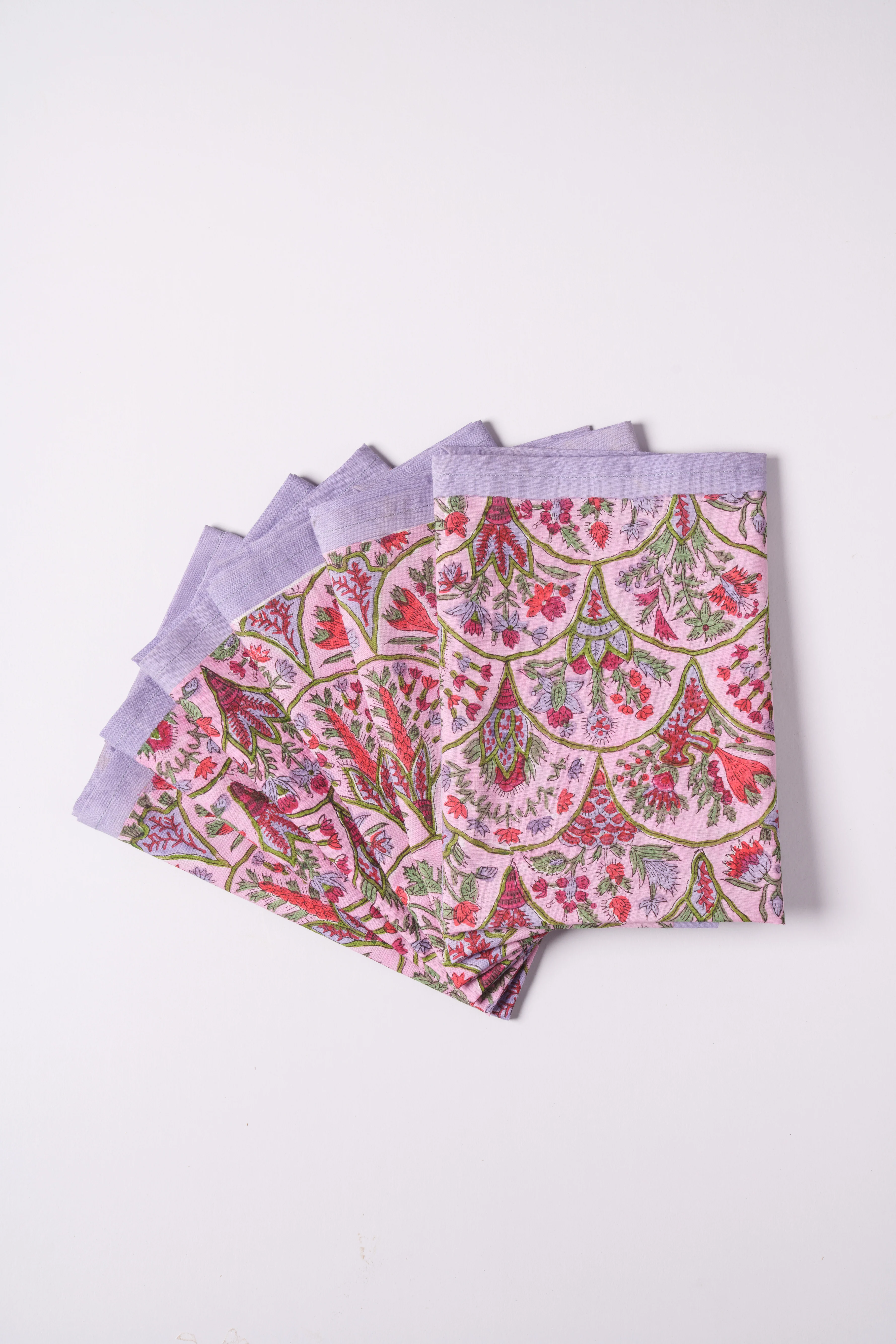 Pink Arch Blockprint Napkins, Set of 4 - Image 5
