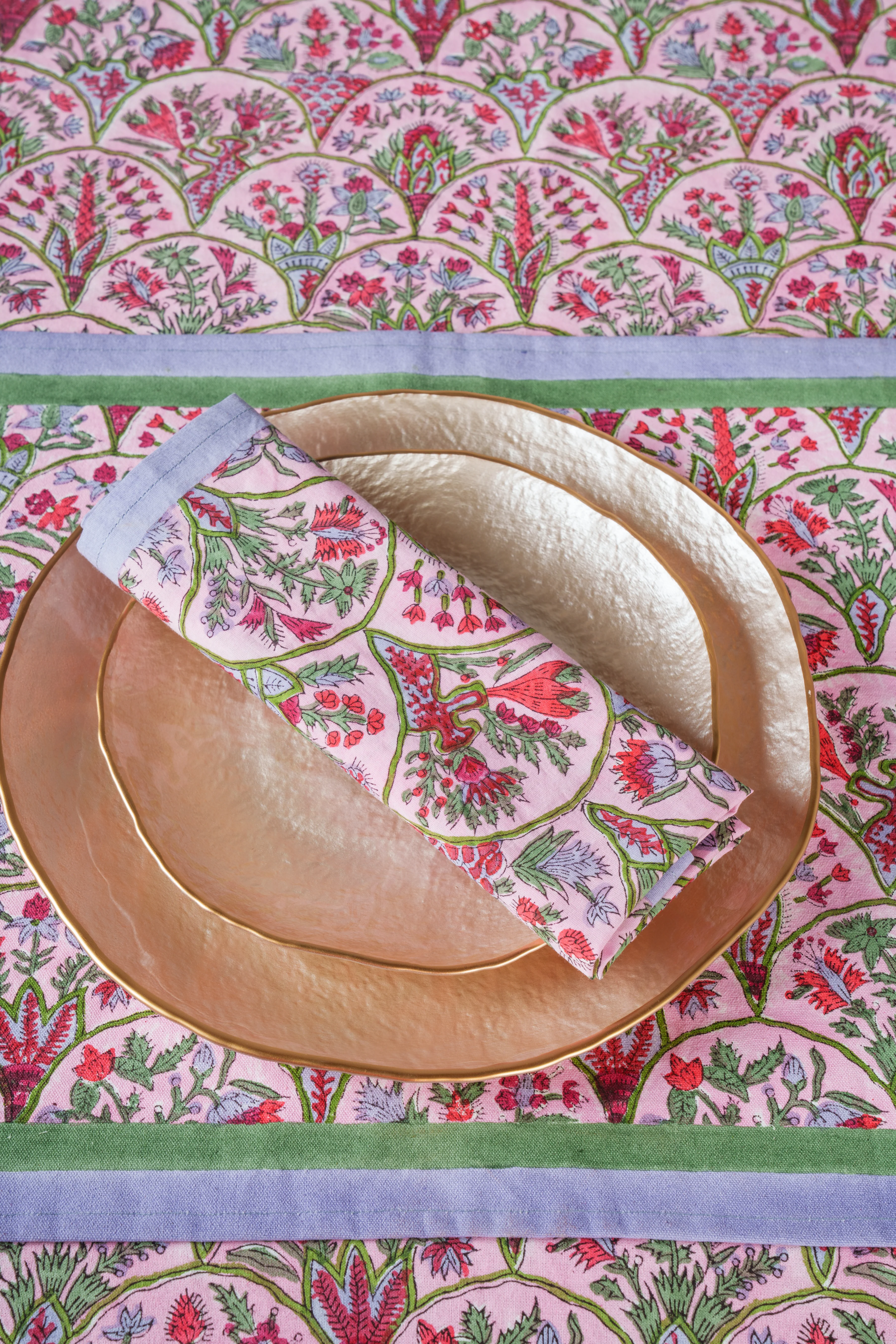 Pink Arch Blockprint Napkins, Set of 4 - Image 6