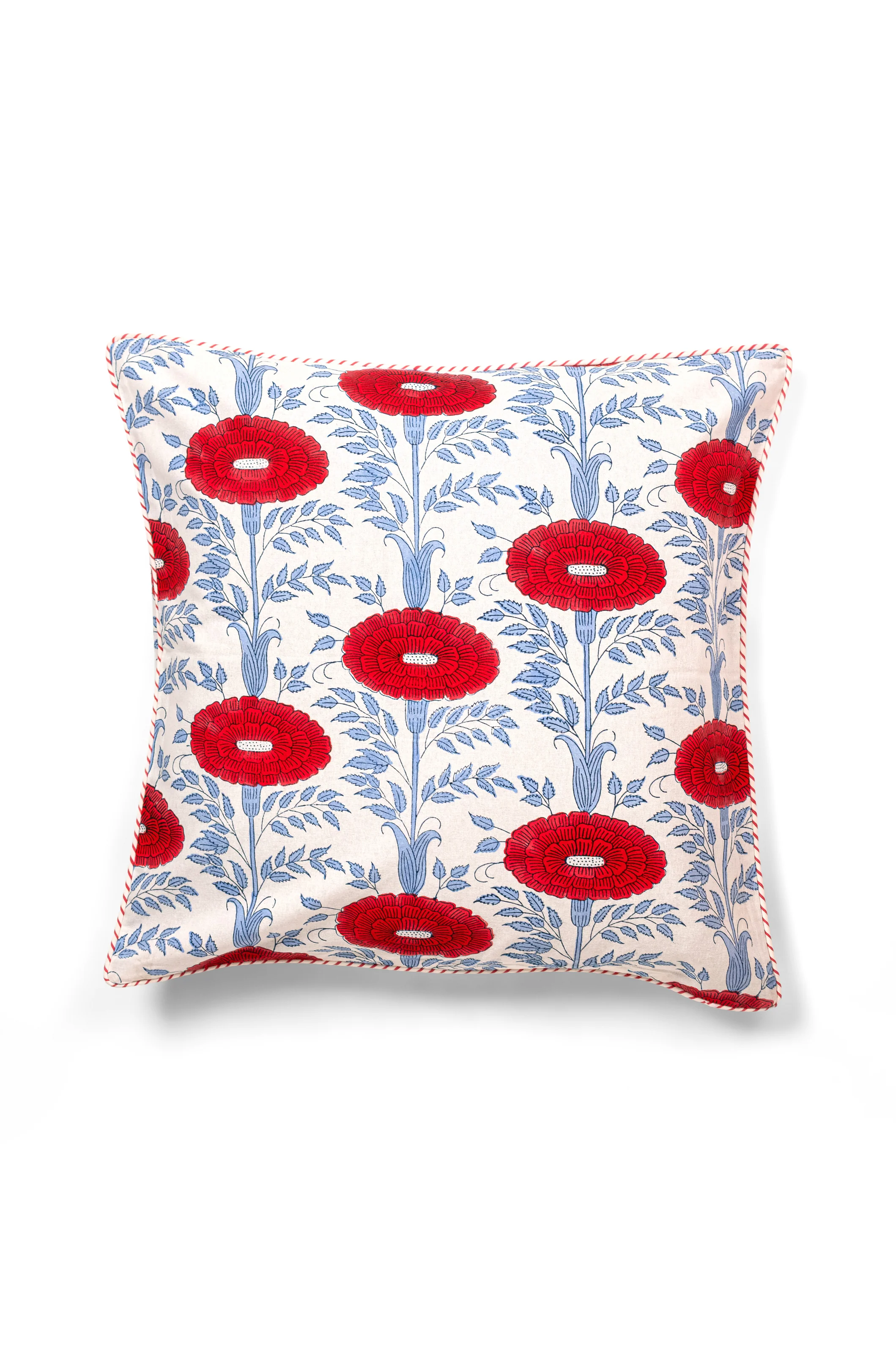 Araminta Blockprint Floral Pillow Cover - Image 5