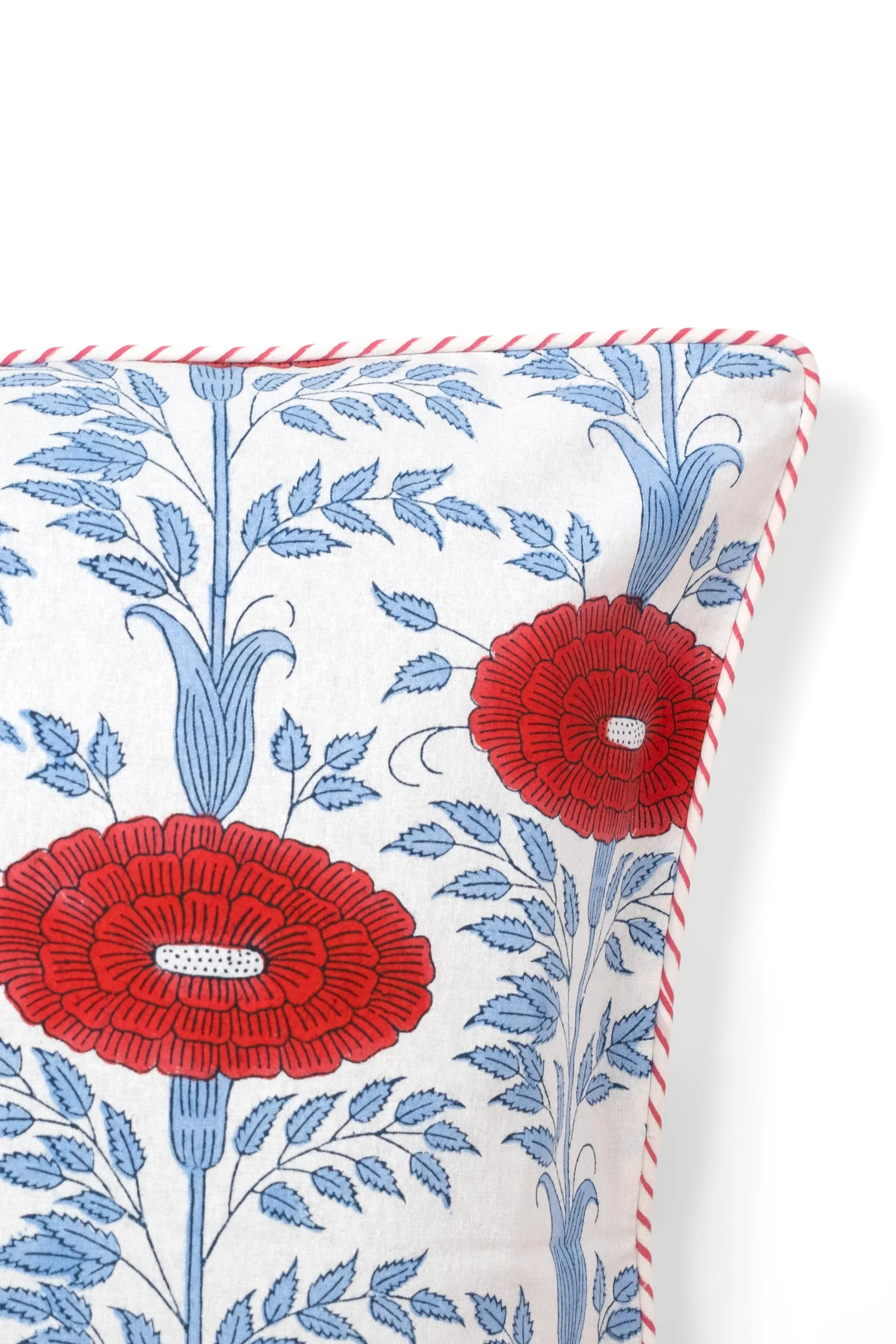 Araminta Blockprint Floral Pillow Cover - Image 6
