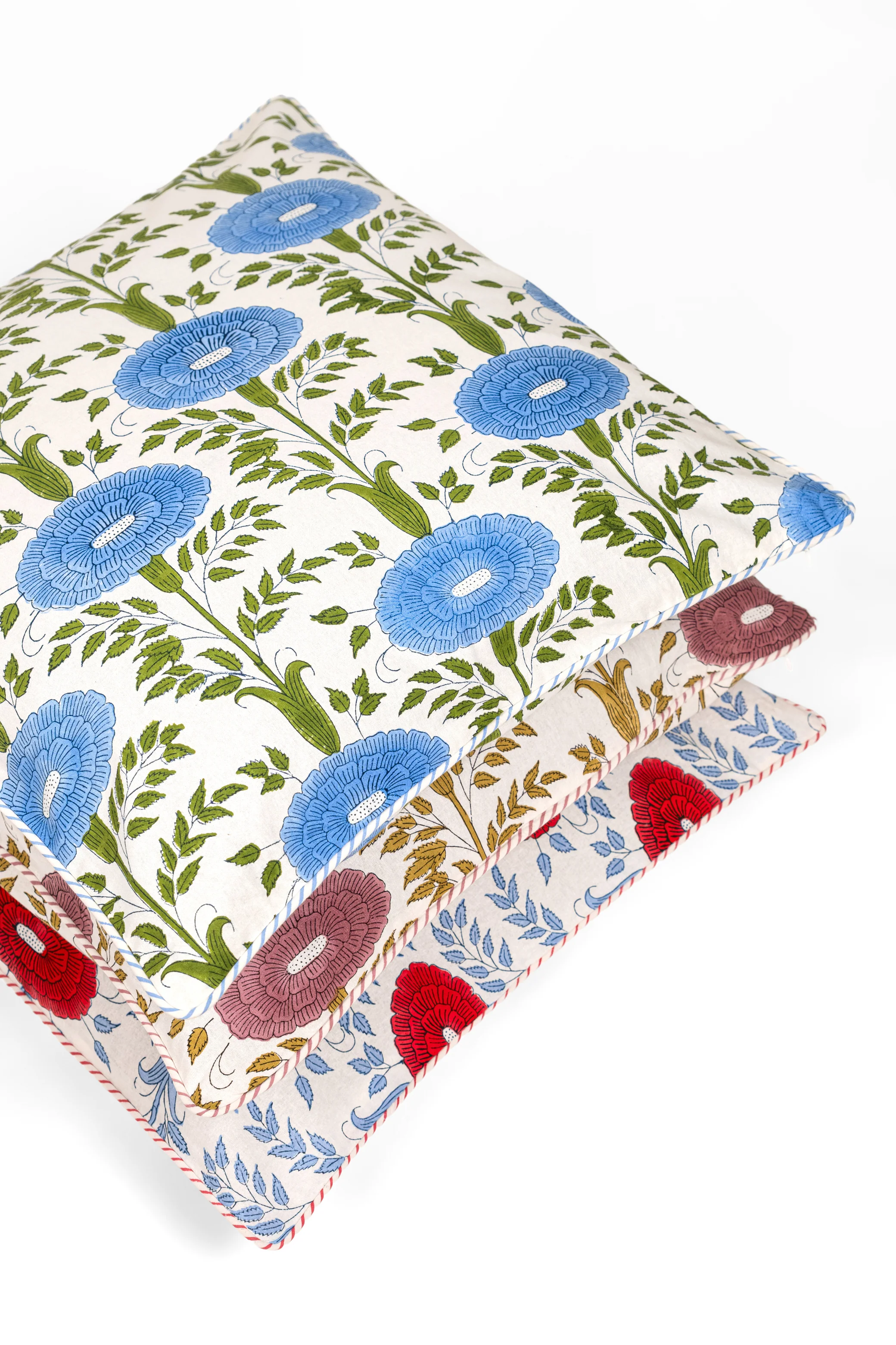 Araminta Blockprint Floral Pillow Cover - Image 7