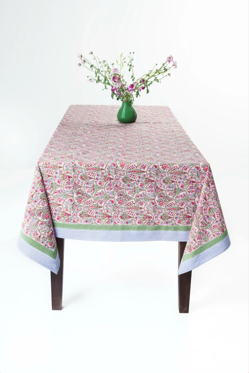 Pink Arch Blockprint Tablecloth - Image 6