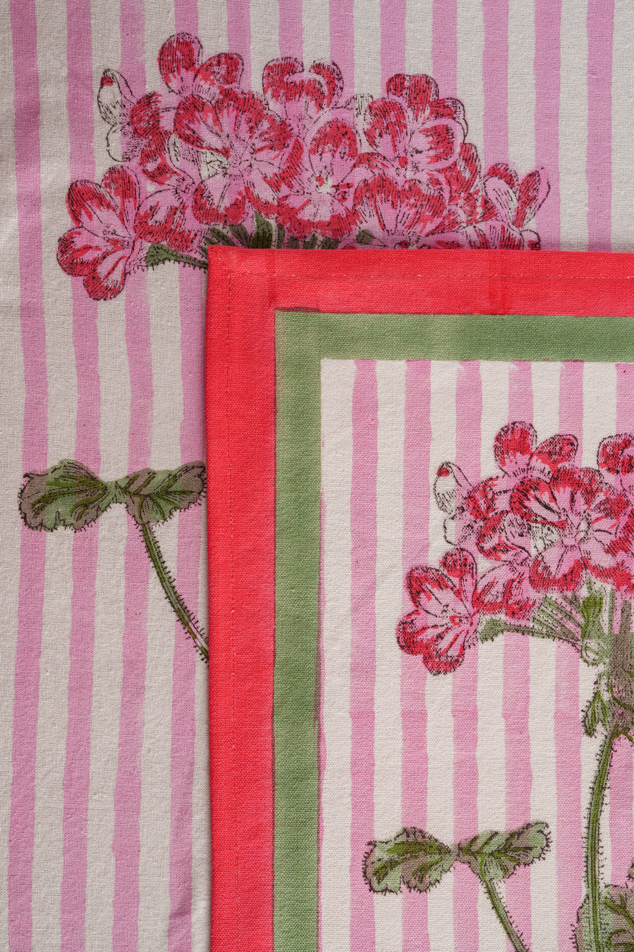 Pink Hydrangea Blockprint Placemat - Image 4