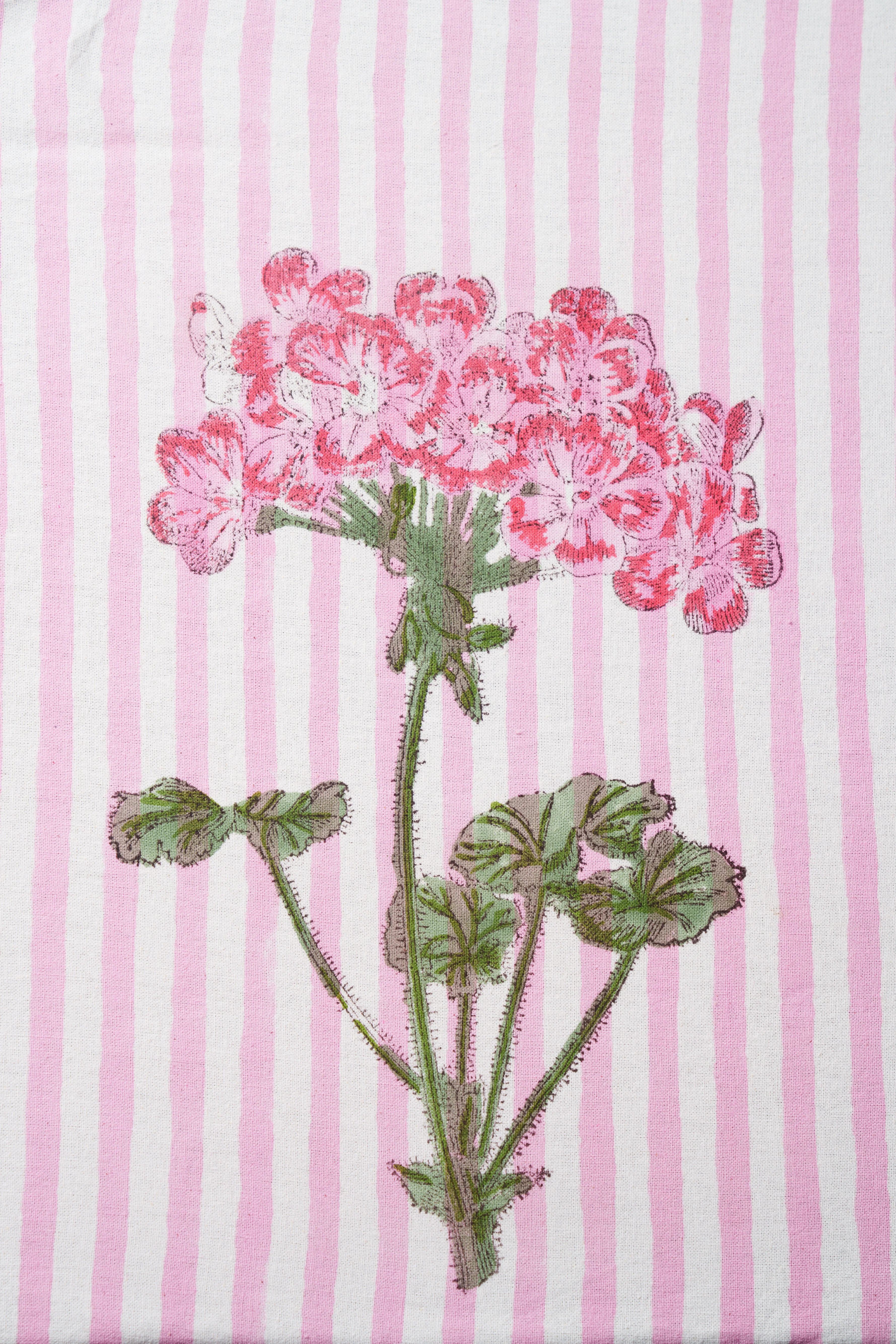 Pink Hydrangea Blockprint Tablecloth - Image 4
