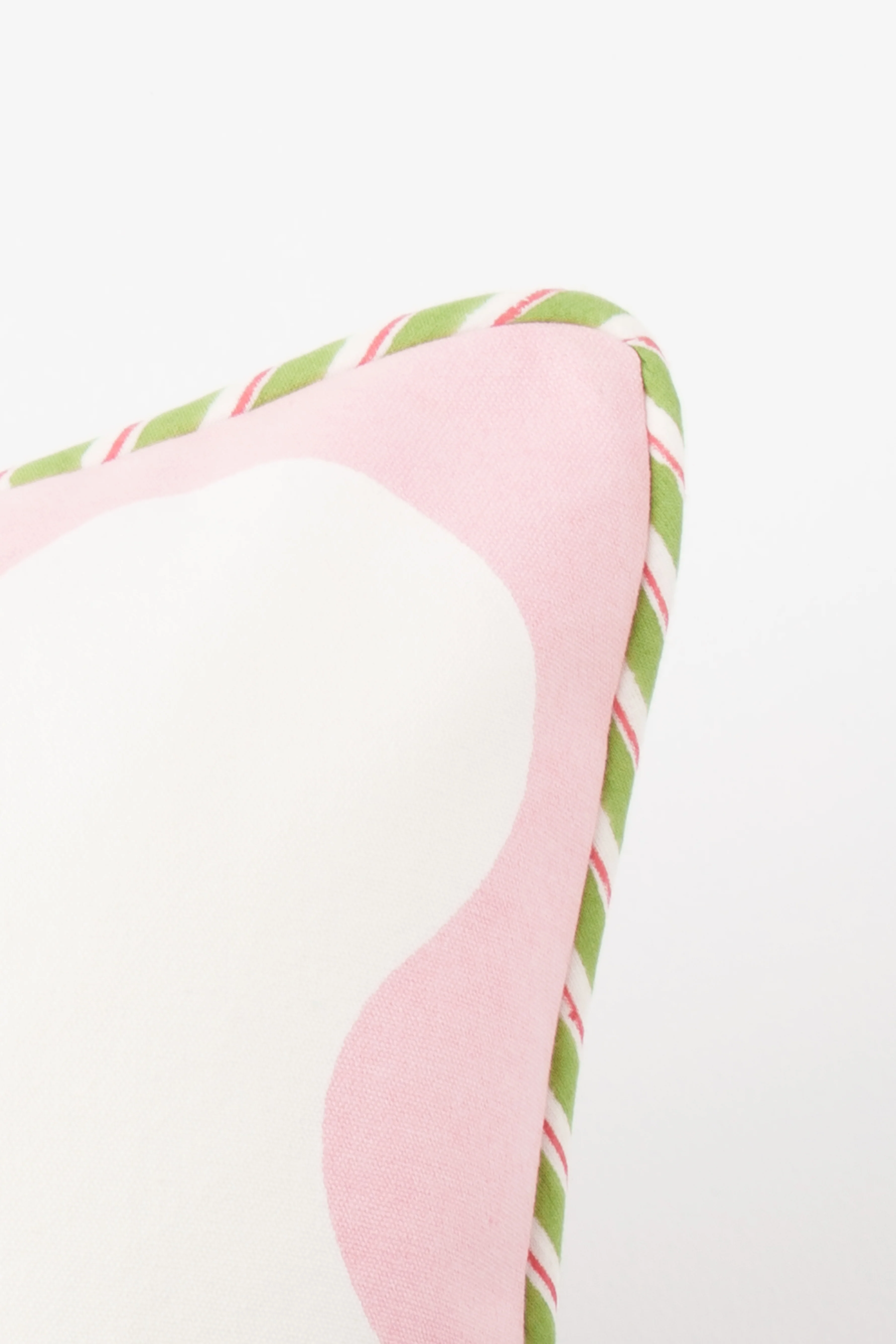 Pink Scallop Flora Blockprint Pillow - Image 3