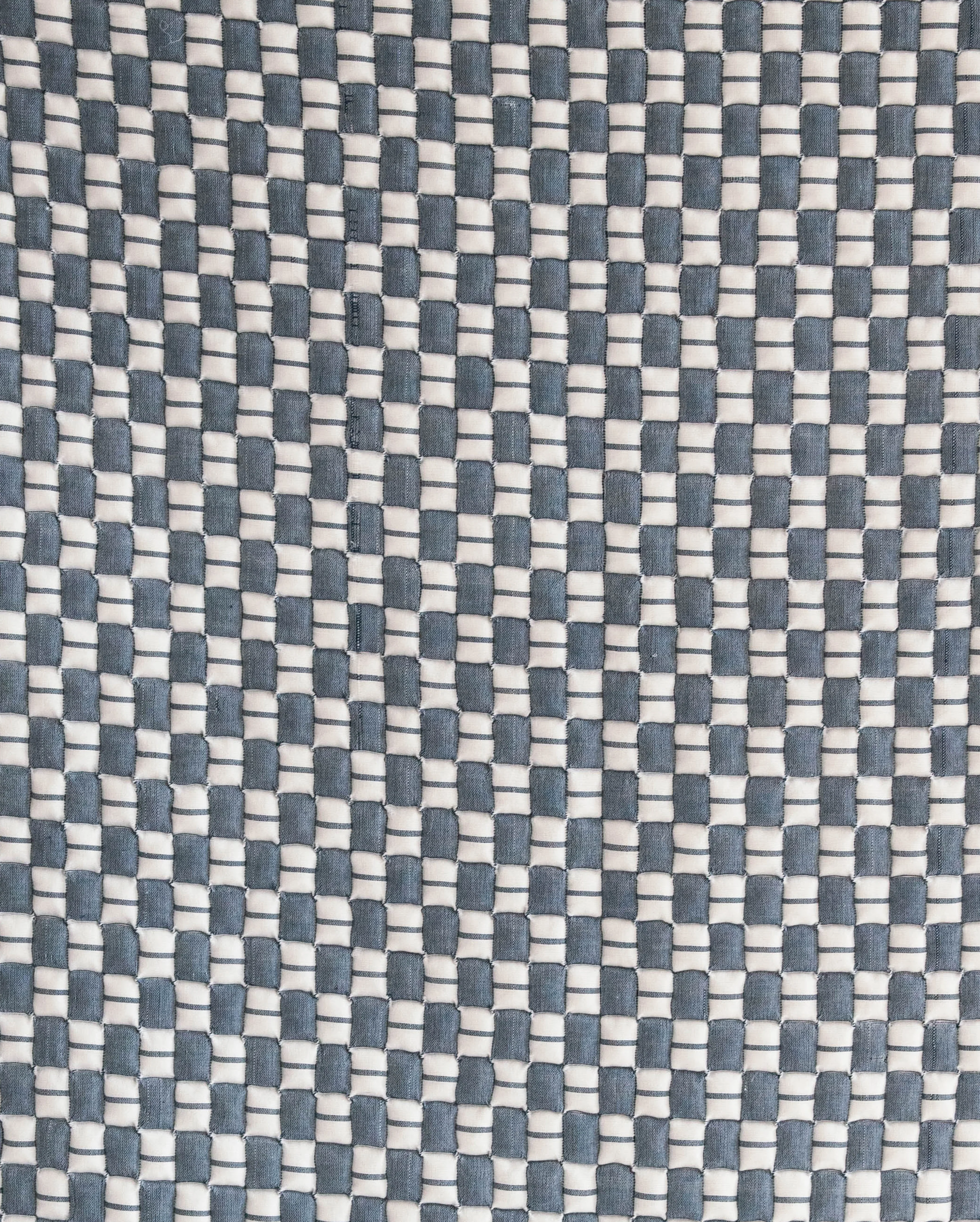 Blue Checkered Sujani Quilt - Image 3