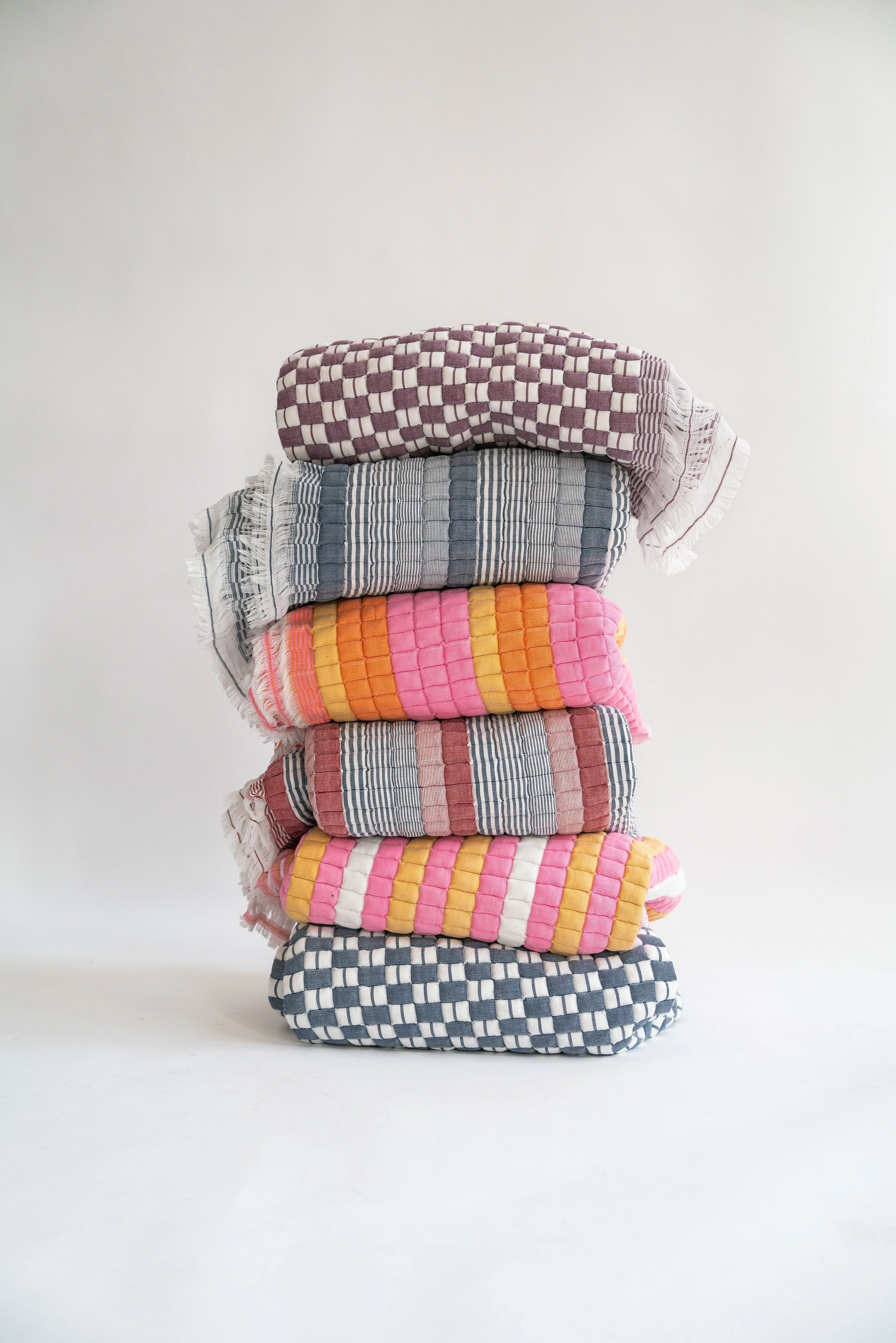 Blue Checkered Sujani Quilt - Image 6