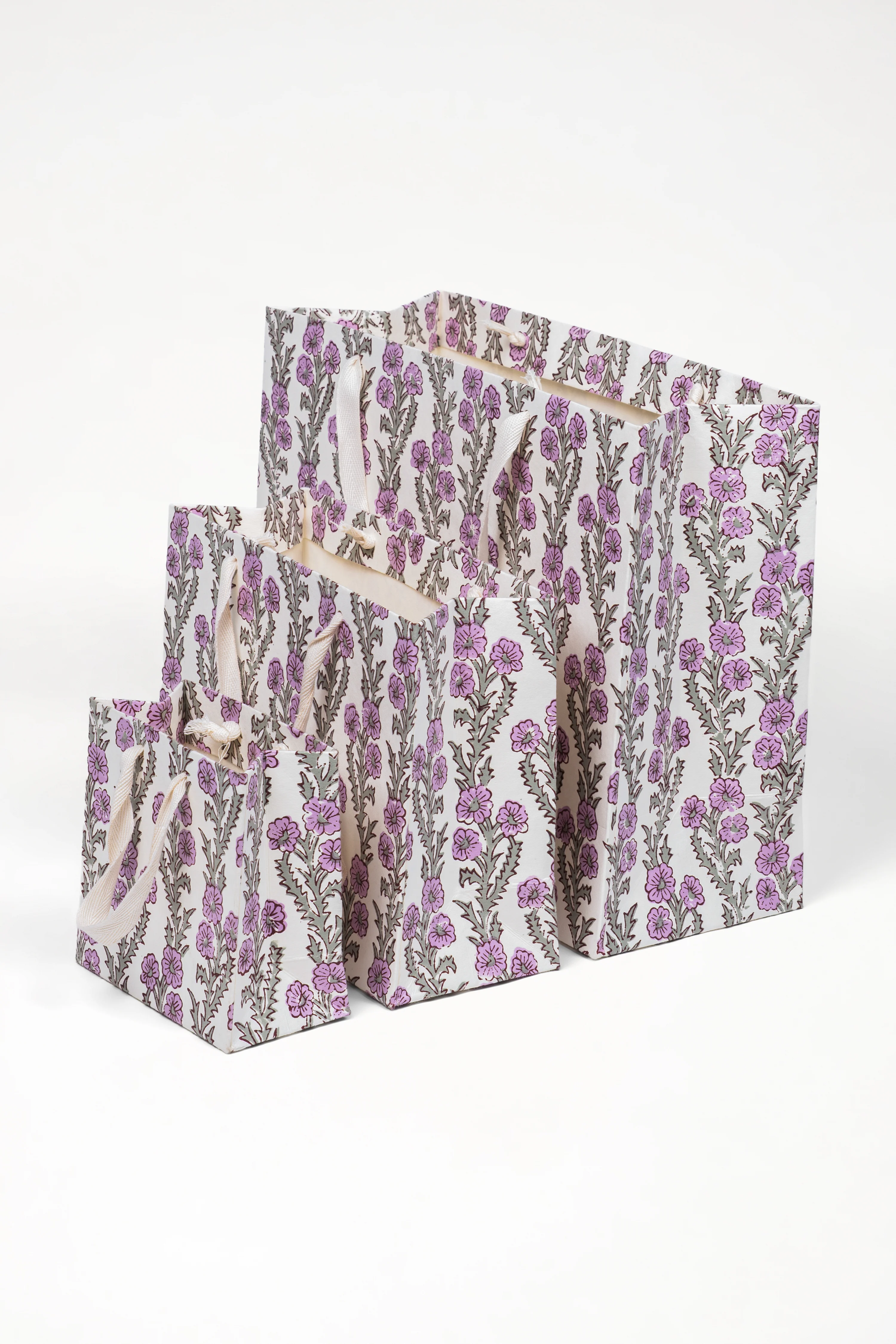 Purple Forget-Me-Not Blockprint Gift Bag - Image 2