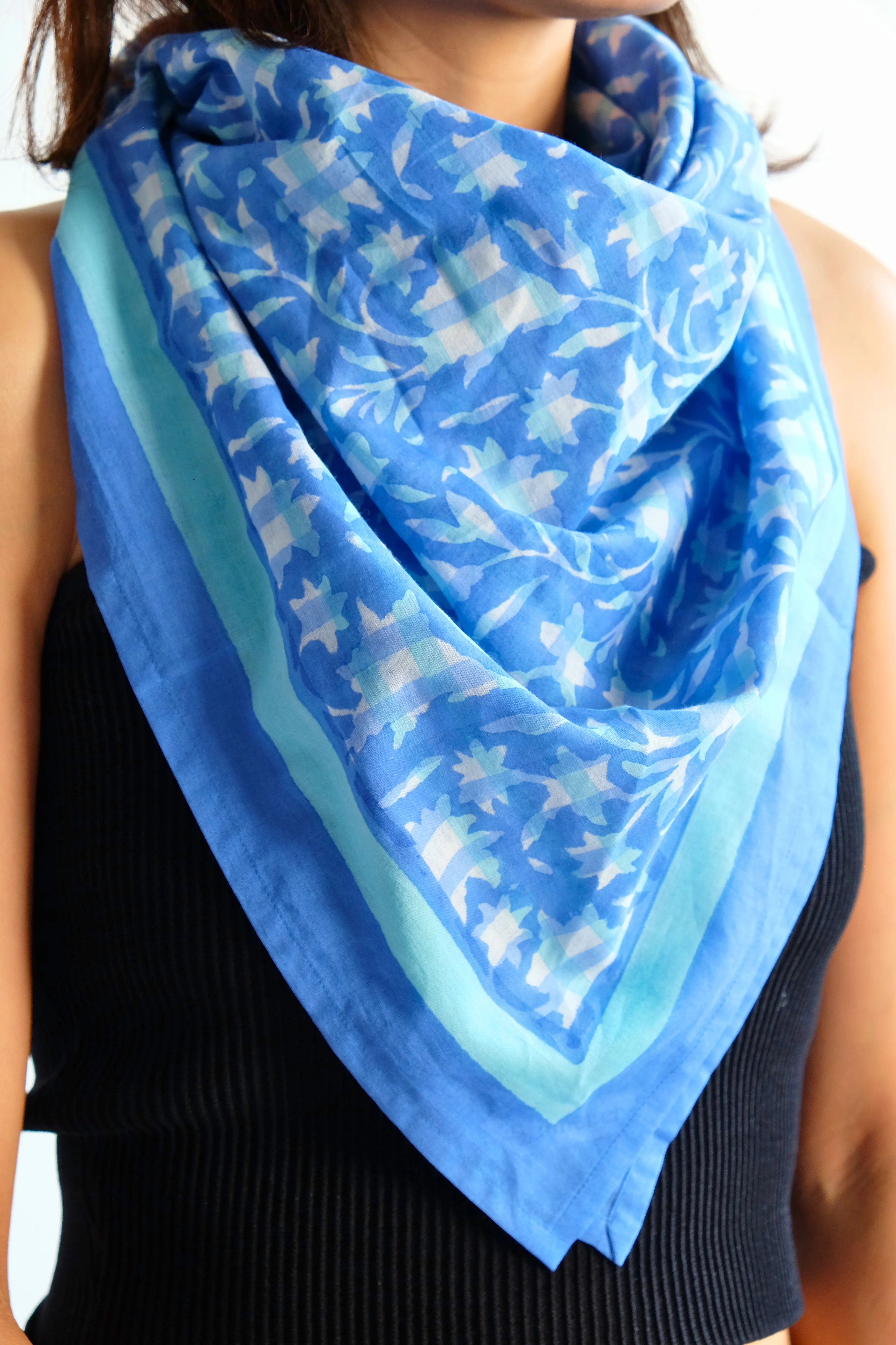 Sana Organic Cotton Blockprint Scarf - Image 5