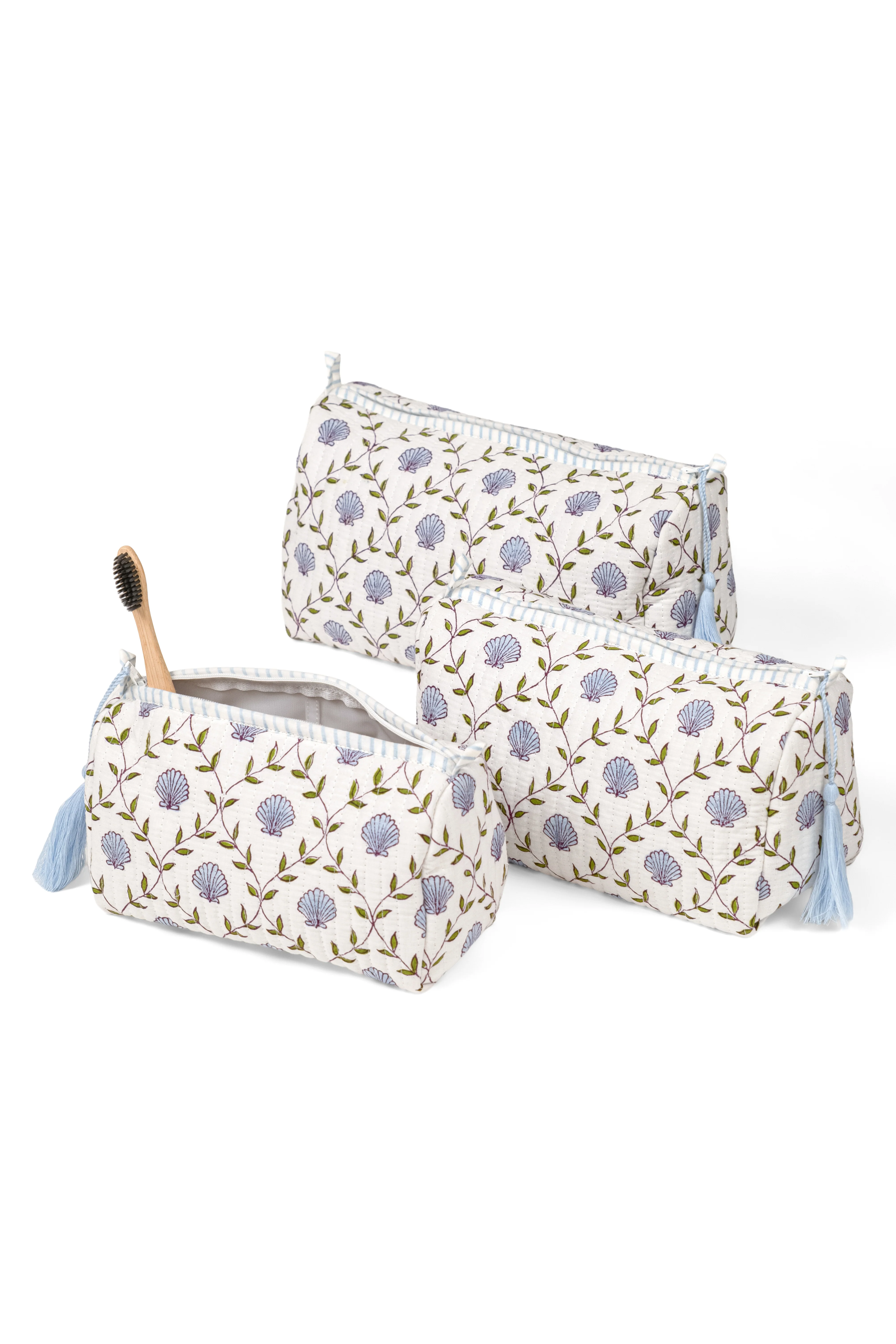 Seashell Blockprint Makeup Bag - Image 10