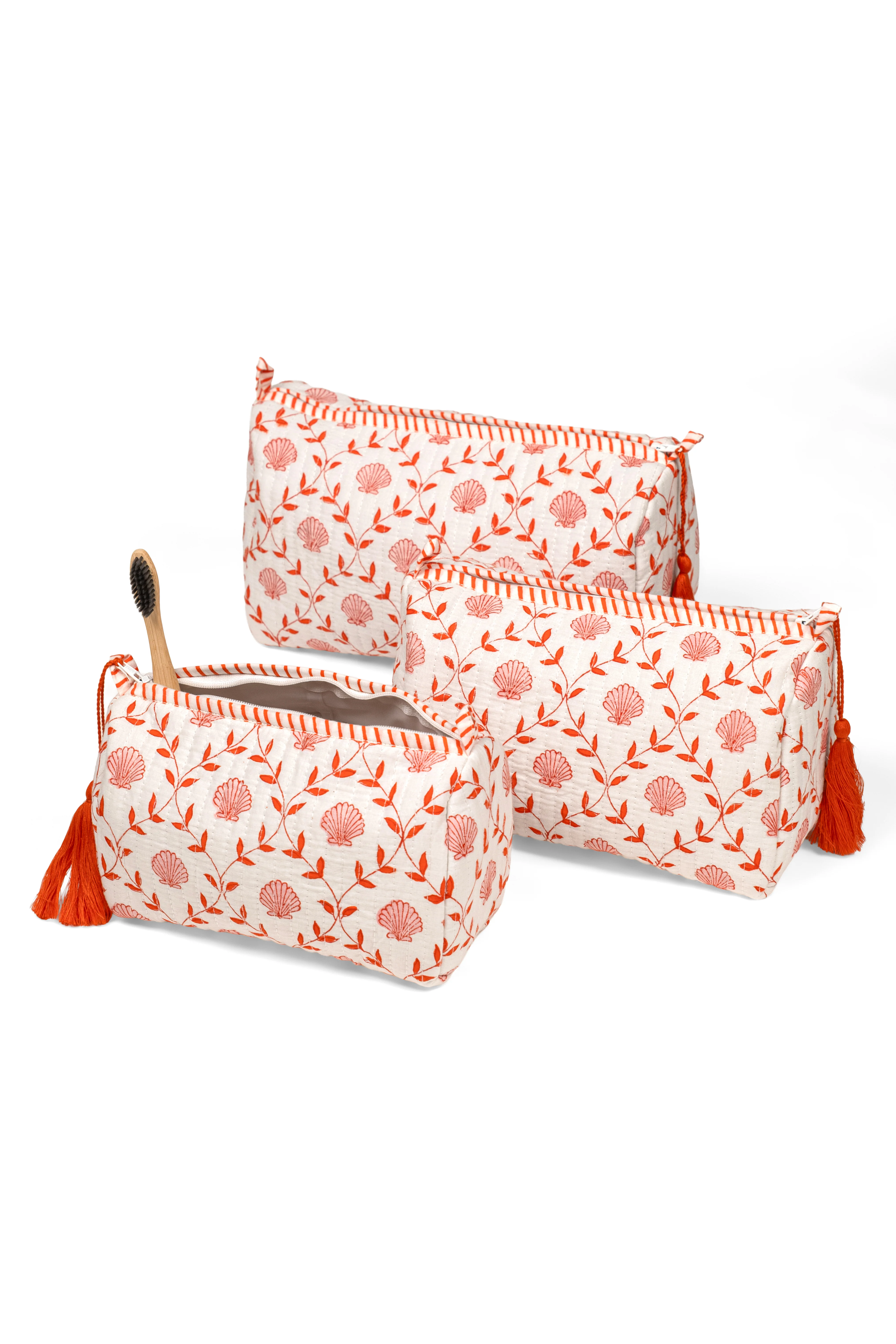 Seashell Blockprint Makeup Bag - Image 4