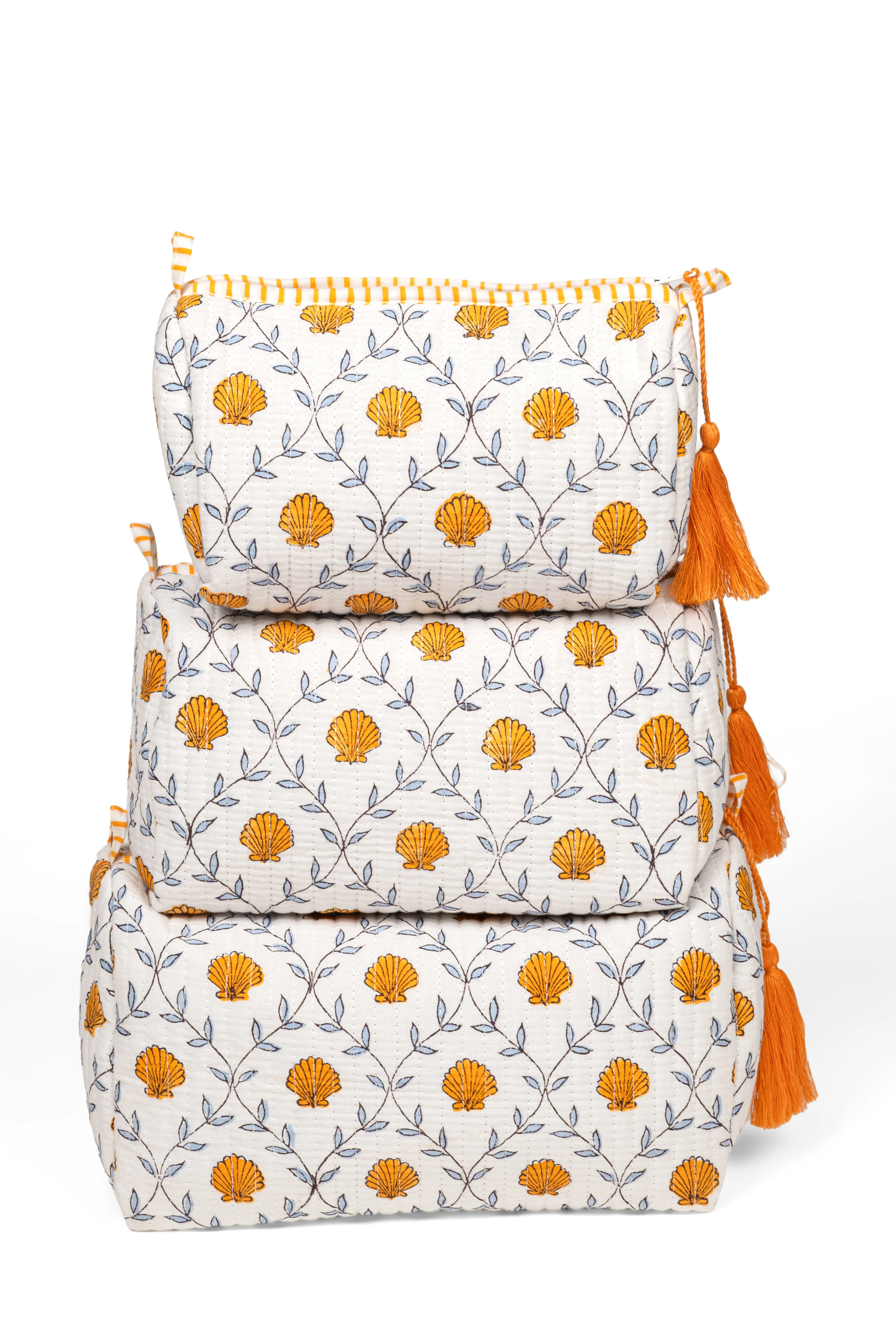 Seashell Blockprint Makeup Bag - Image 5