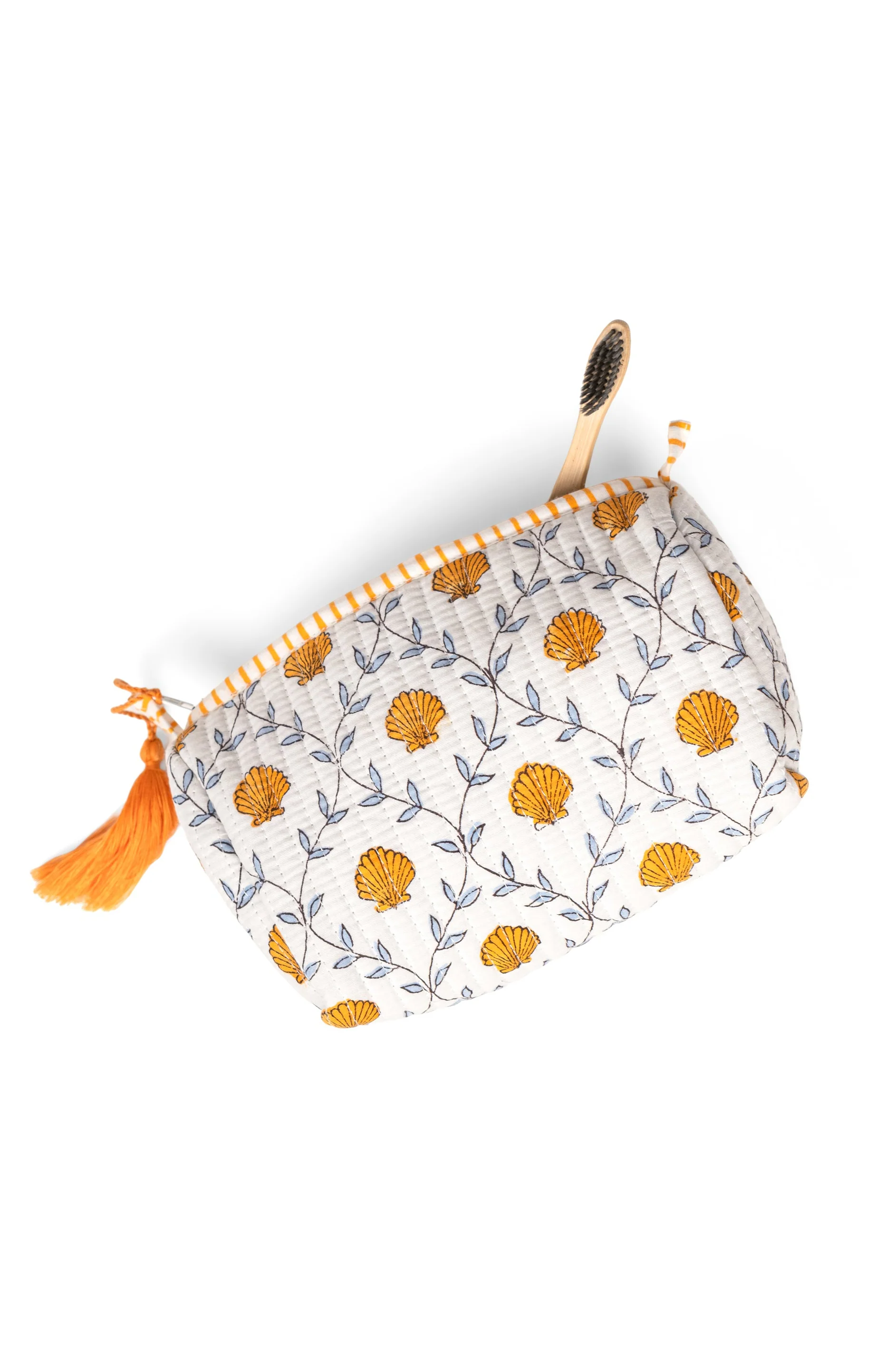 Seashell Blockprint Makeup Bag - Image 6