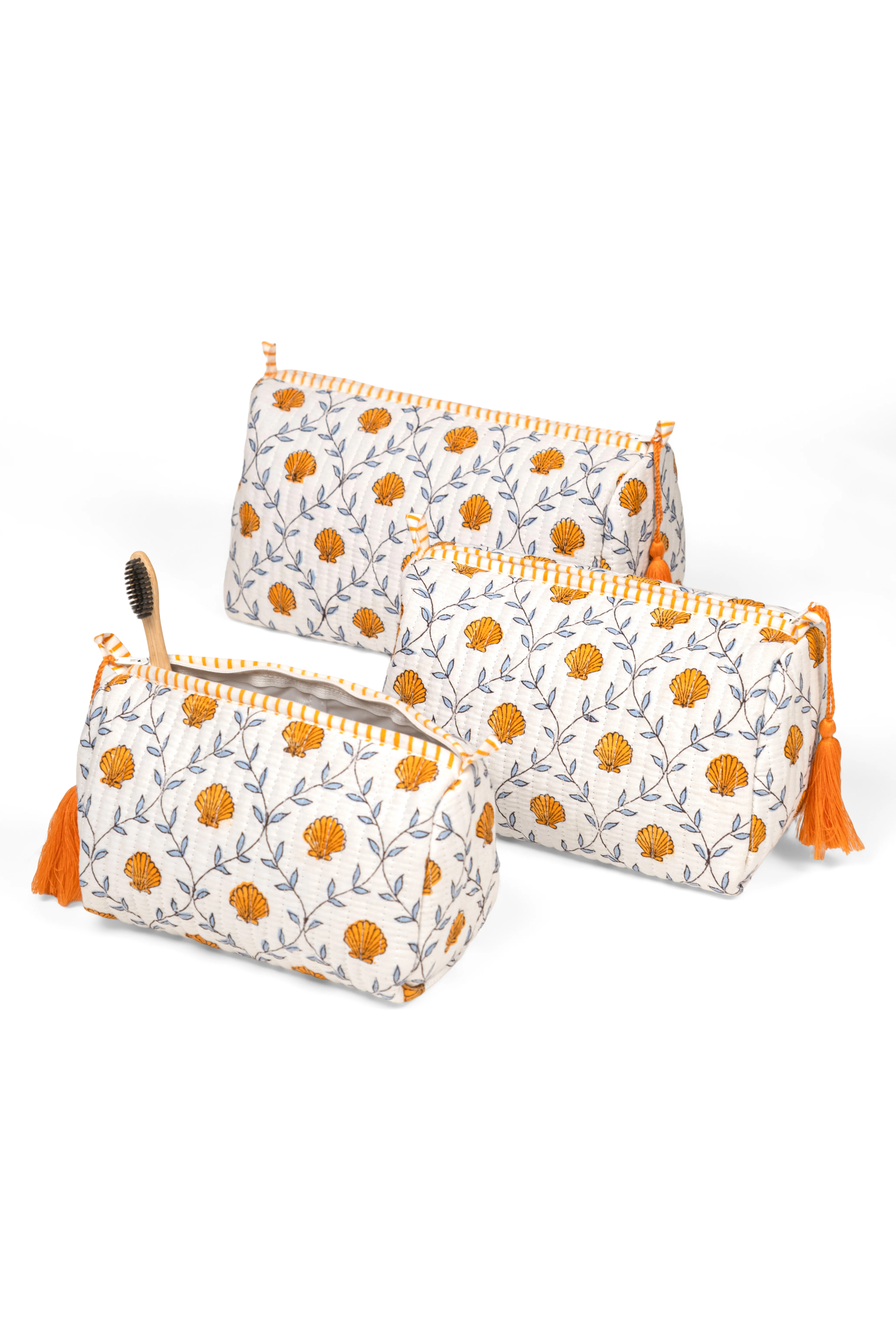 Seashell Blockprint Makeup Bag - Image 7