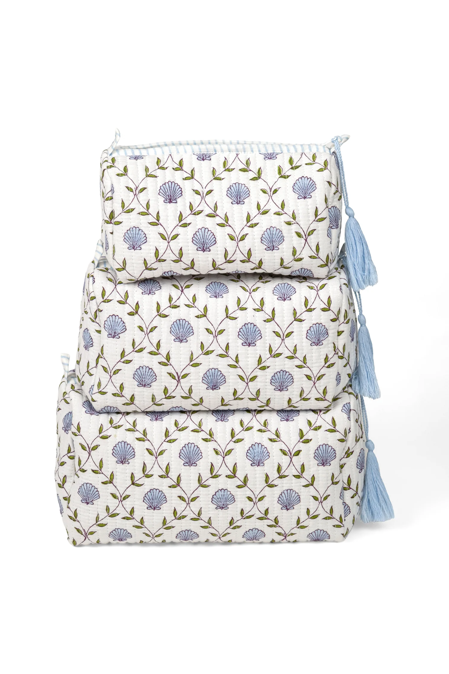 Seashell Blockprint Makeup Bag - Image 8