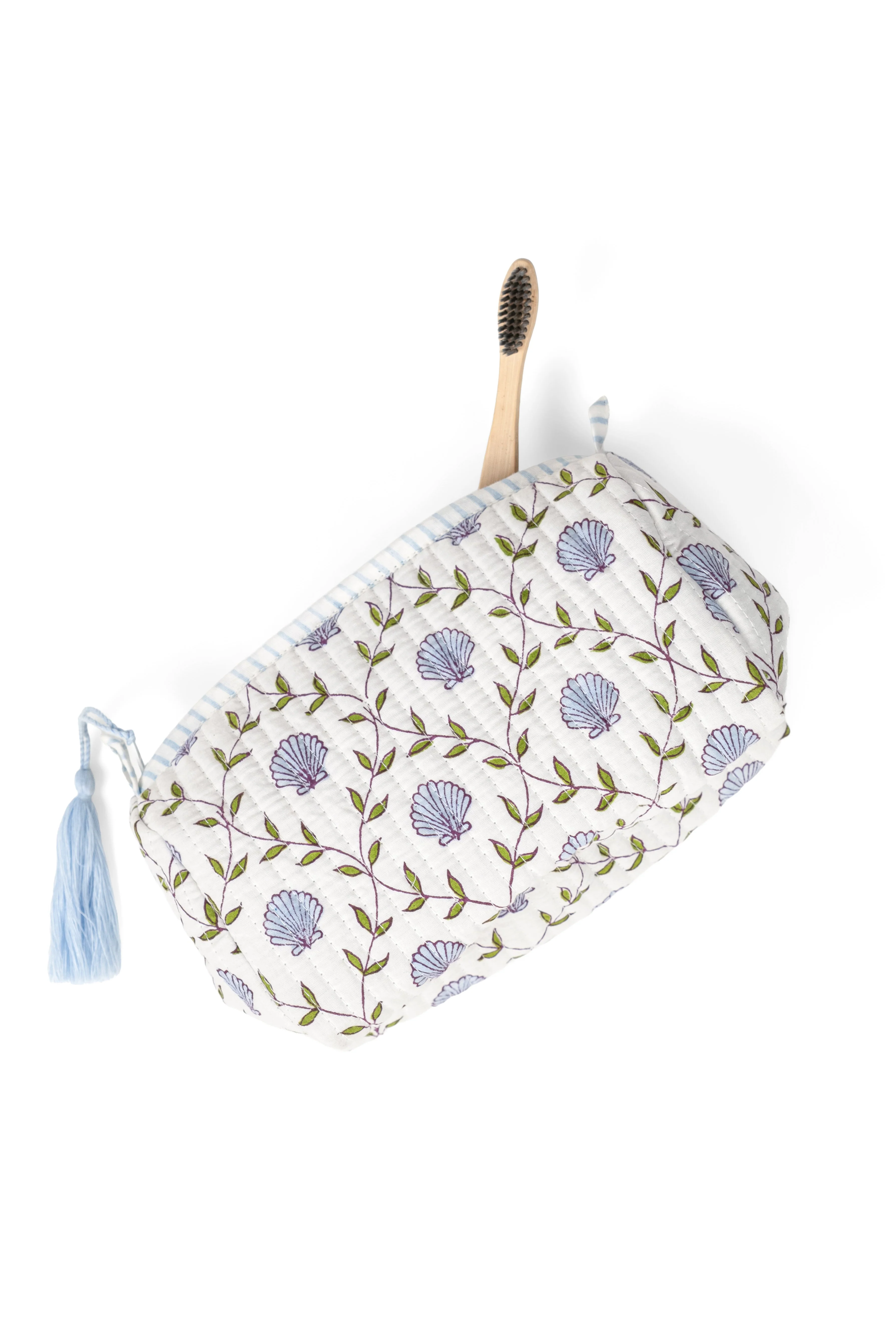 Seashell Blockprint Makeup Bag - Image 9