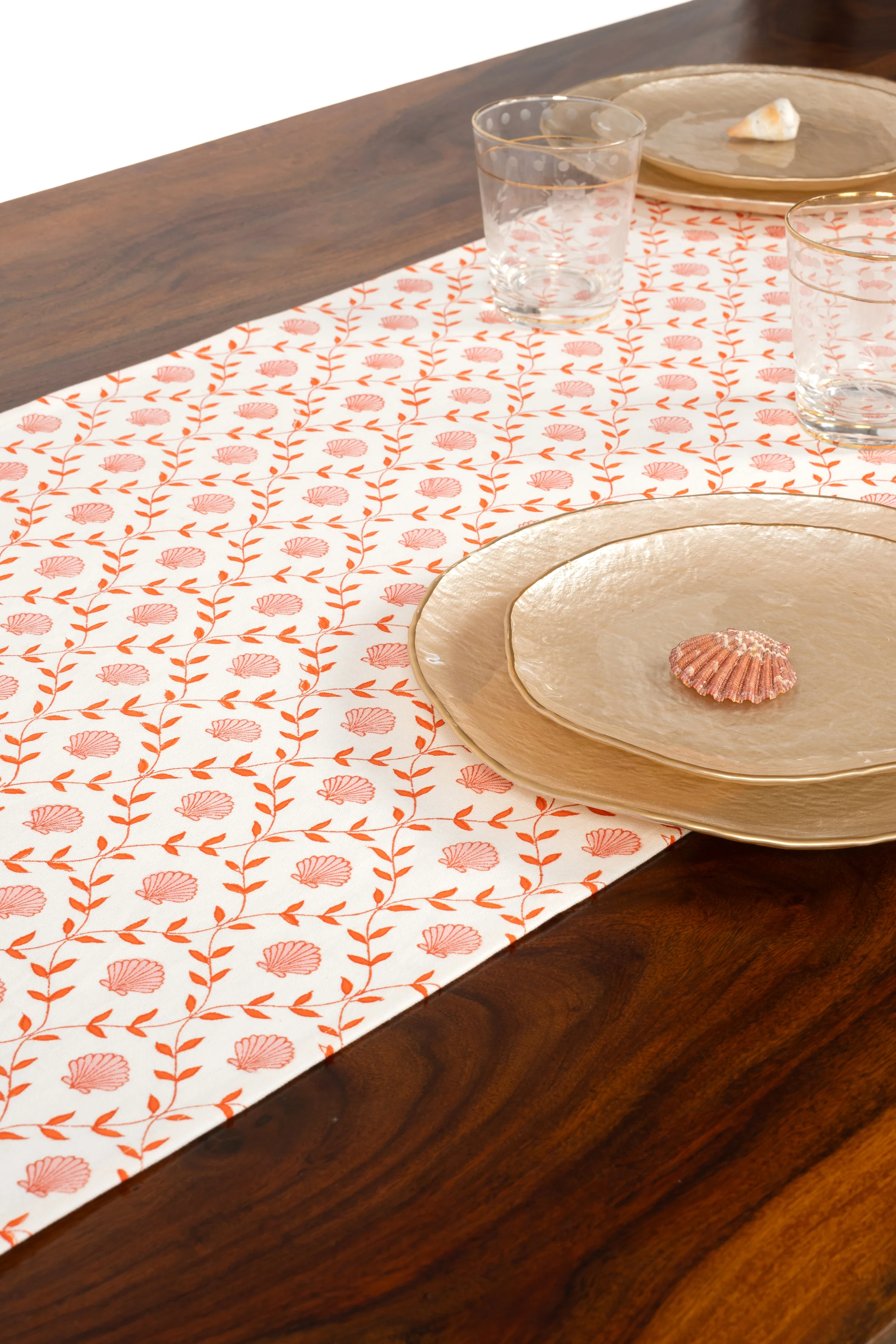 Seashell Blockprint Tablerunner - Image 3