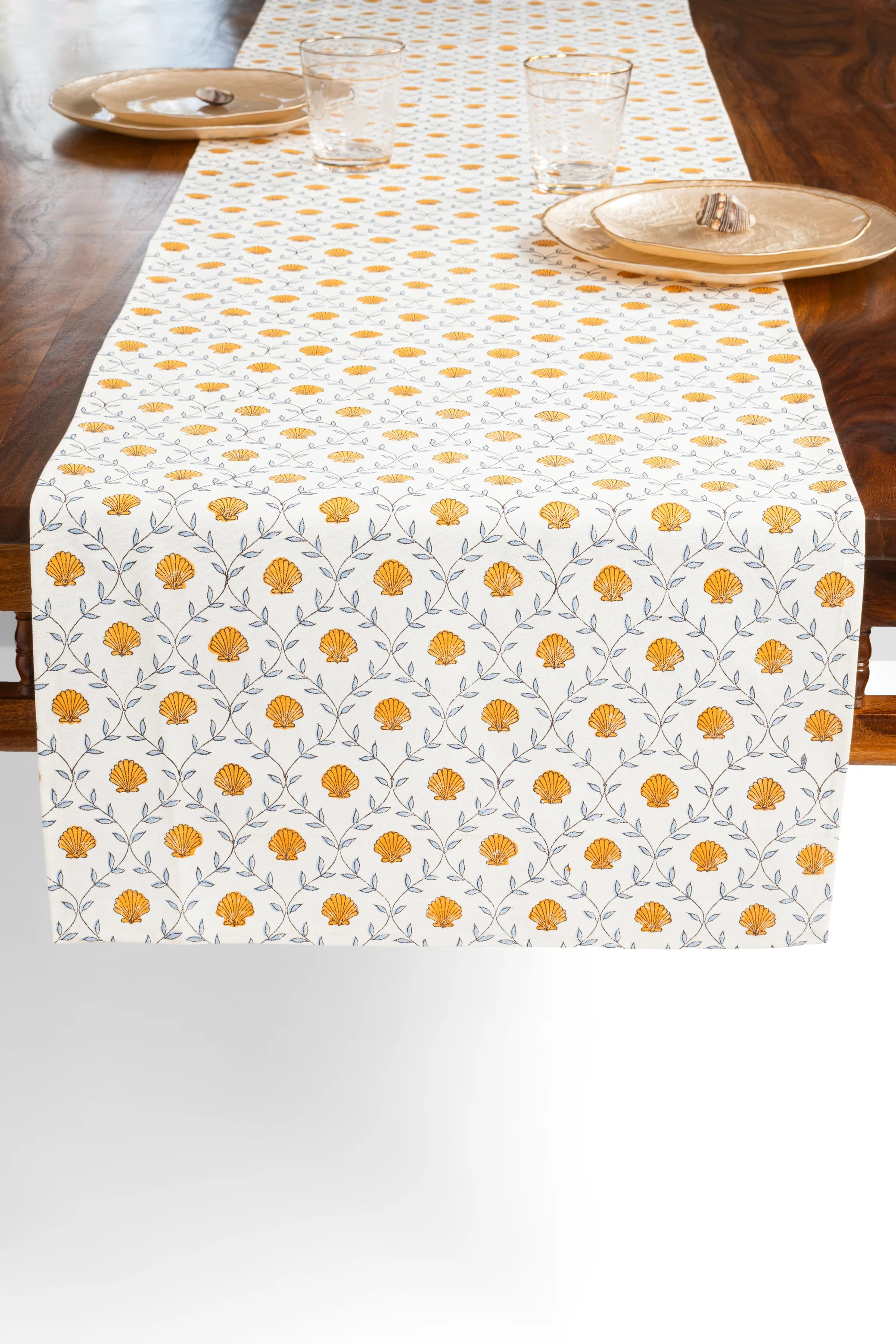 Seashell Blockprint Tablerunner - Image 6