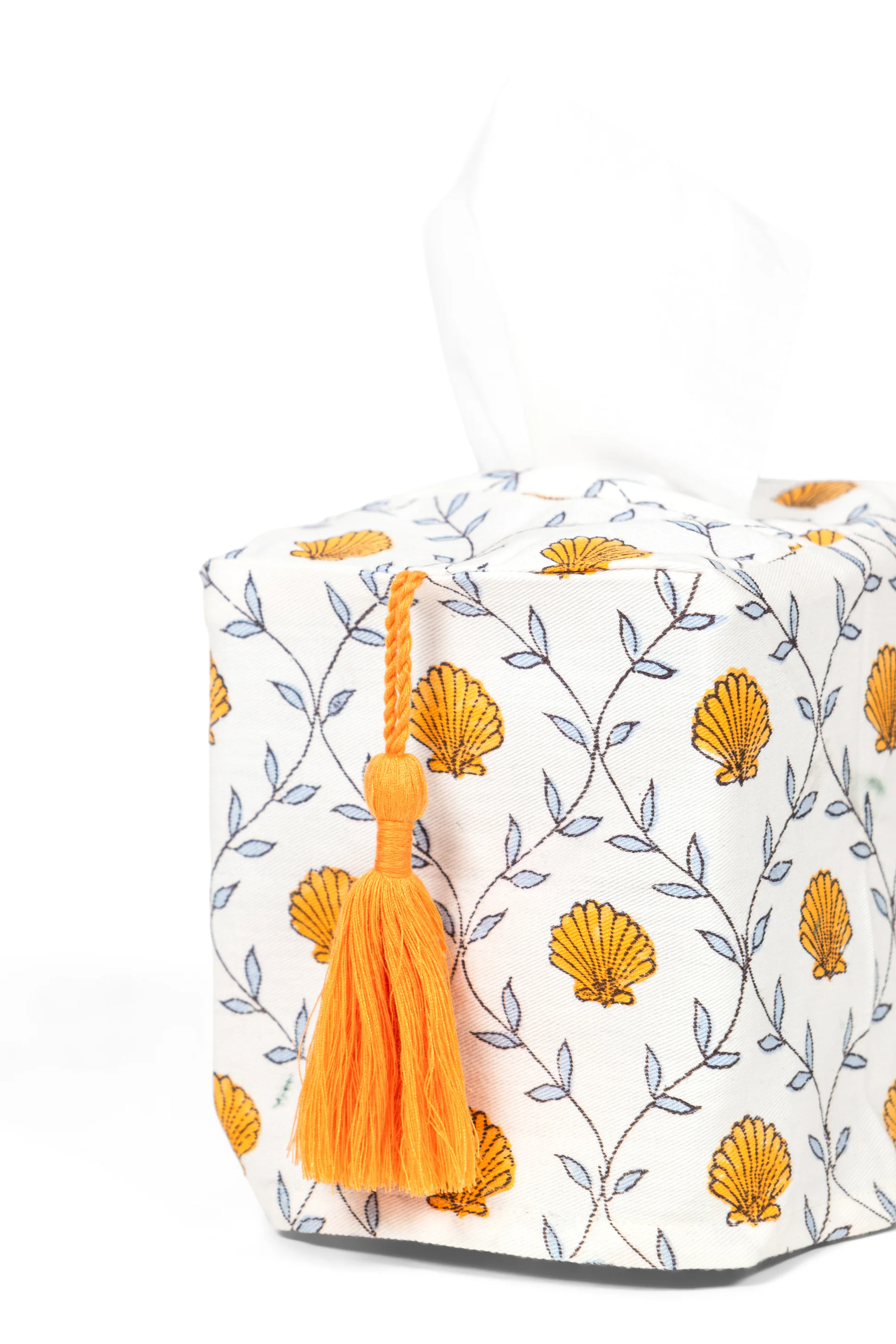 Seashell Blockprint Tissue Box Cover - Image 2