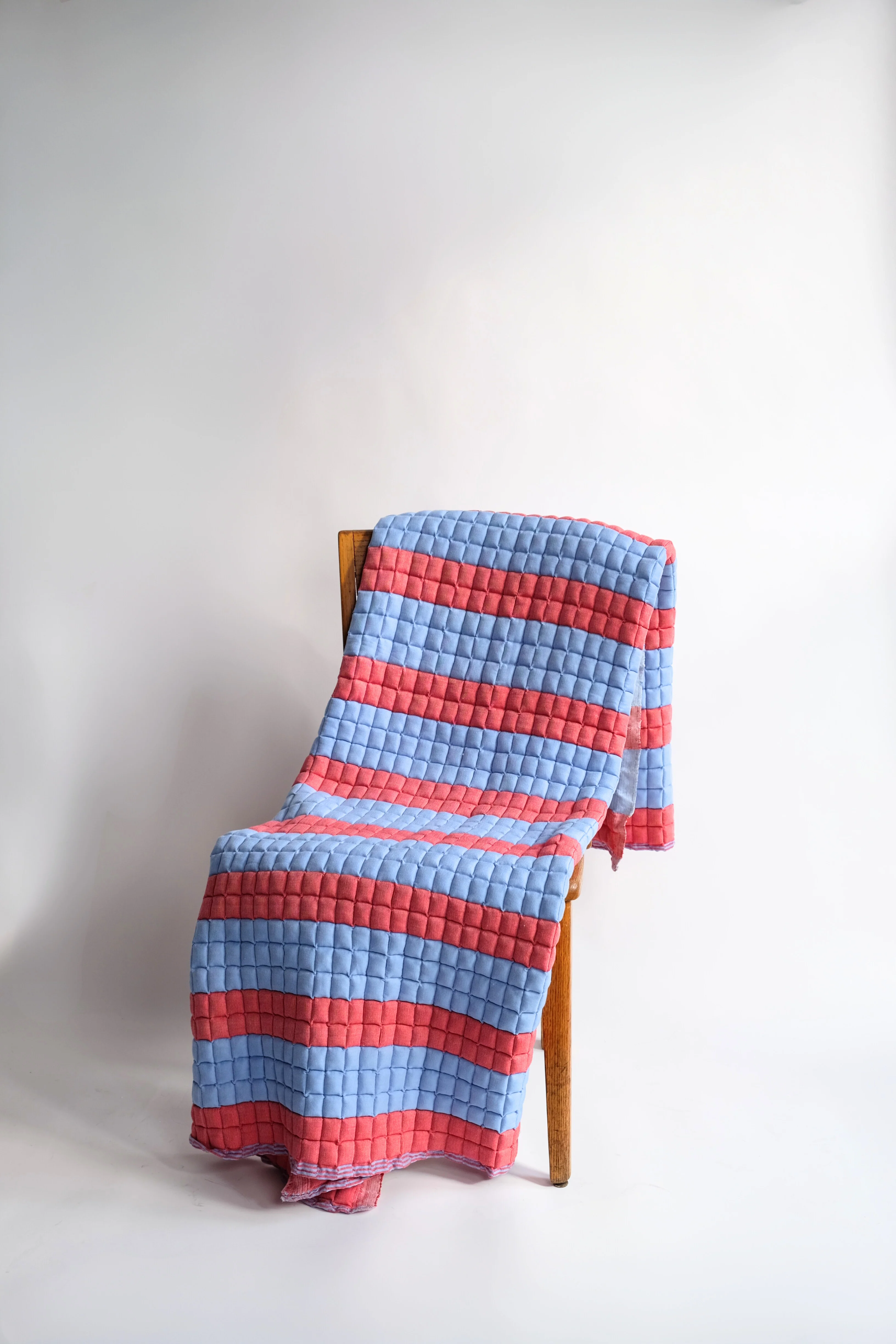 Cherry Red + Blue Sujani Quilt - Image 3