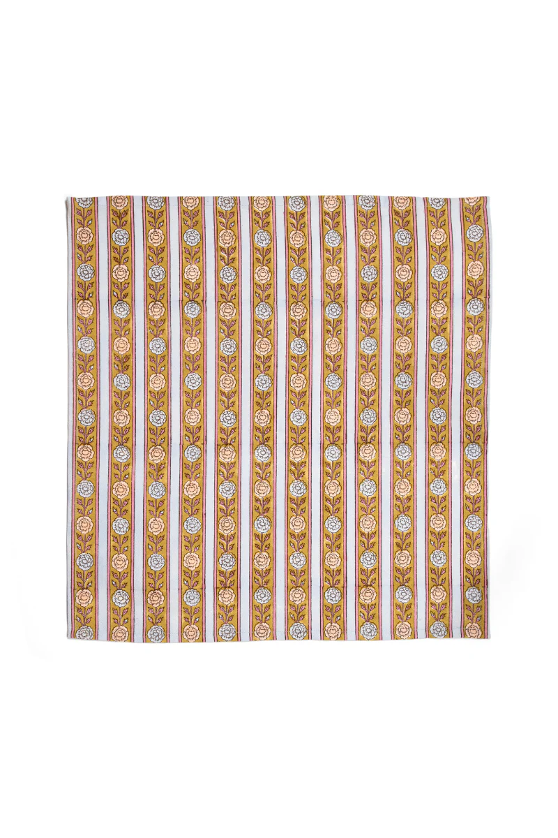 Vintage Floral Stripe Napkins, Set of 4 - Image 3