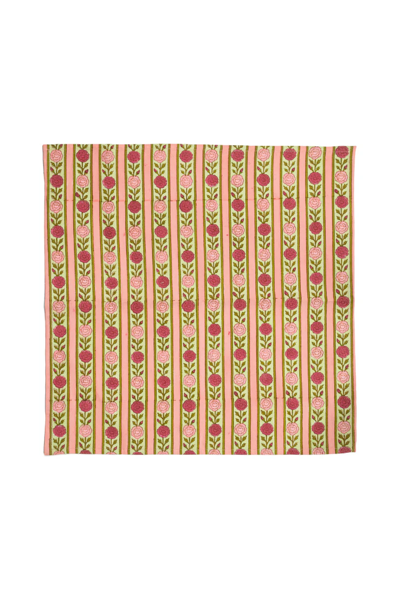 Vintage Floral Stripe Napkins, Set of 4 - Image 5
