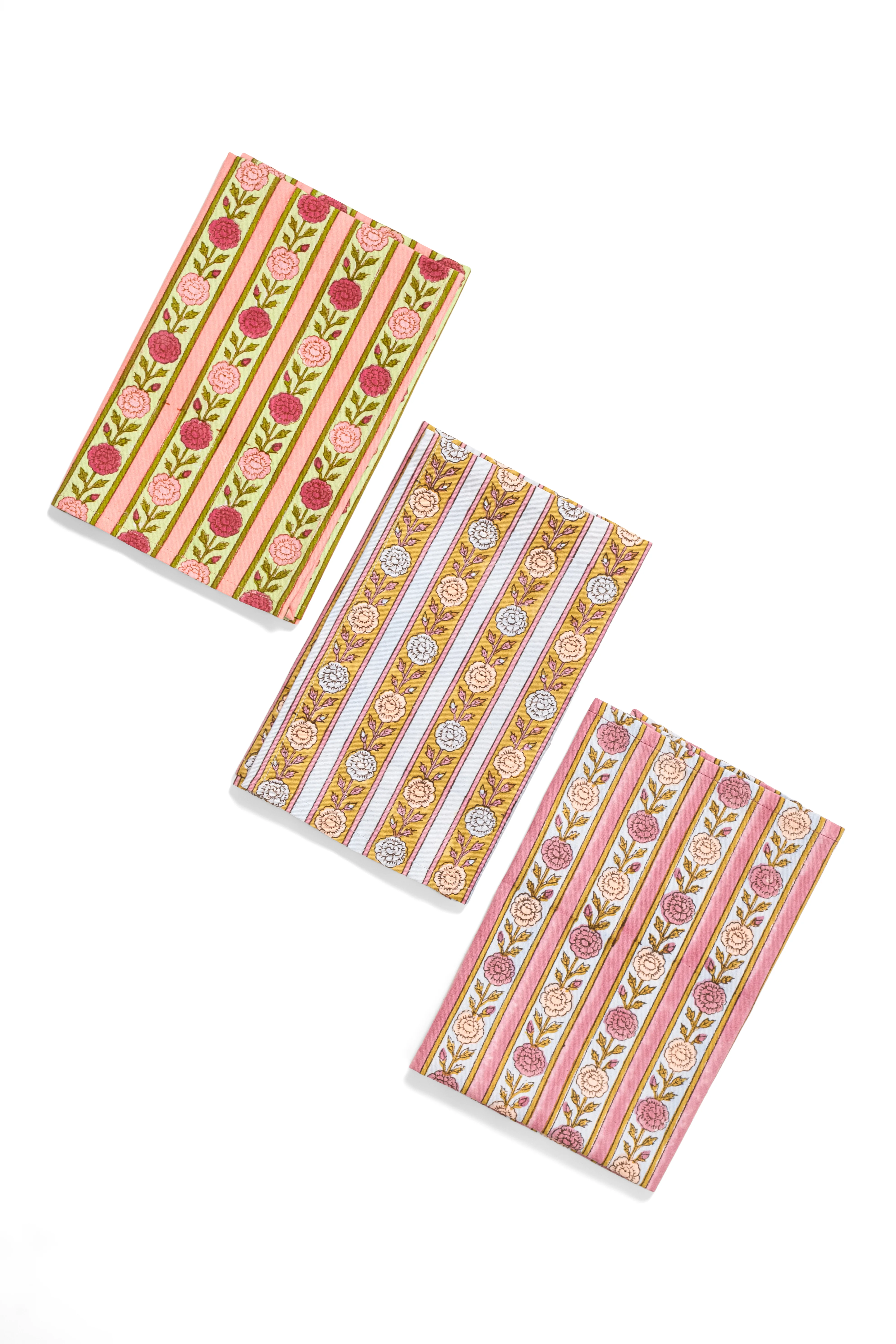 Vintage Floral Stripe Napkins, Set of 4 - Image 6