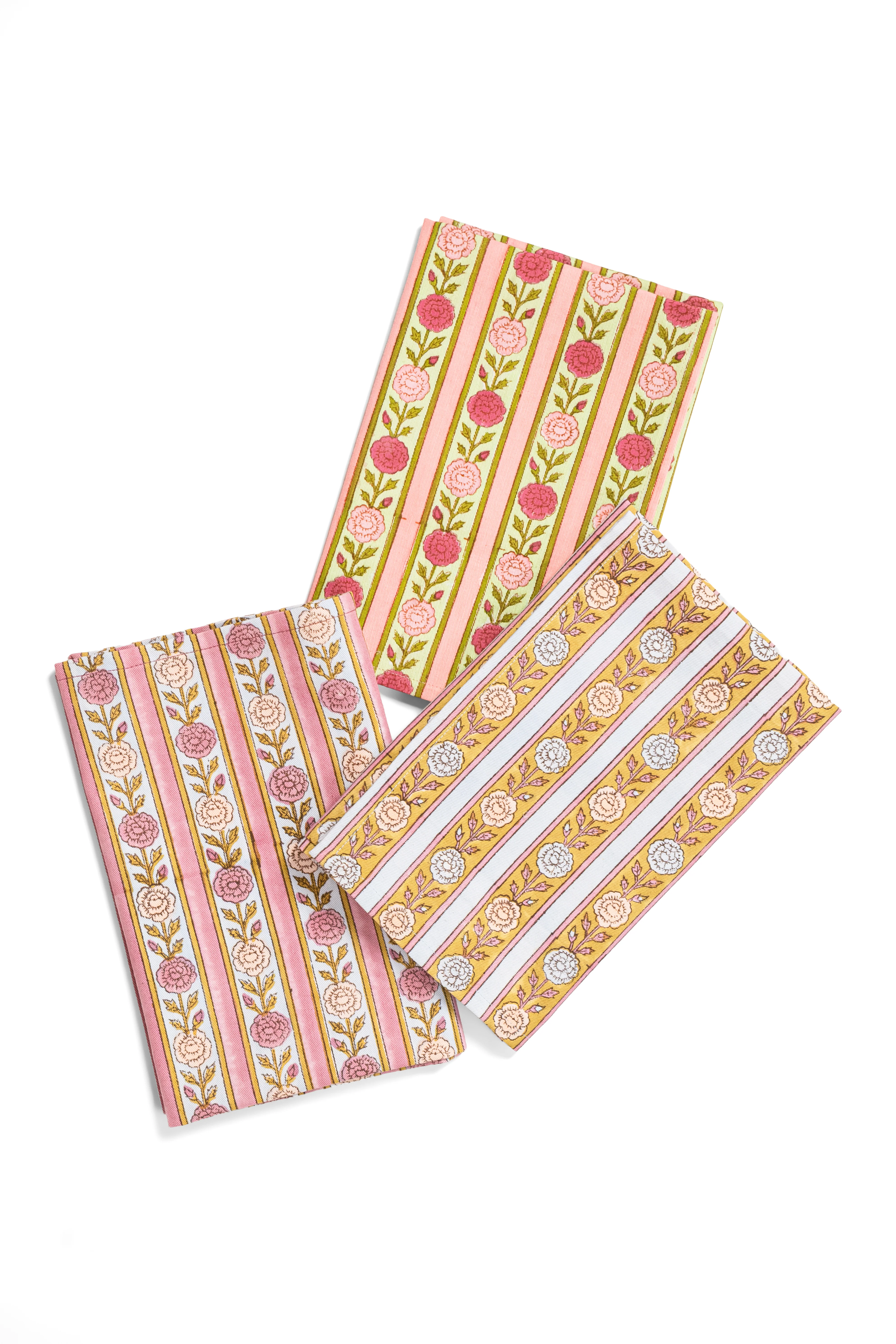 Vintage Floral Stripe Napkins, Set of 4 - Image 7
