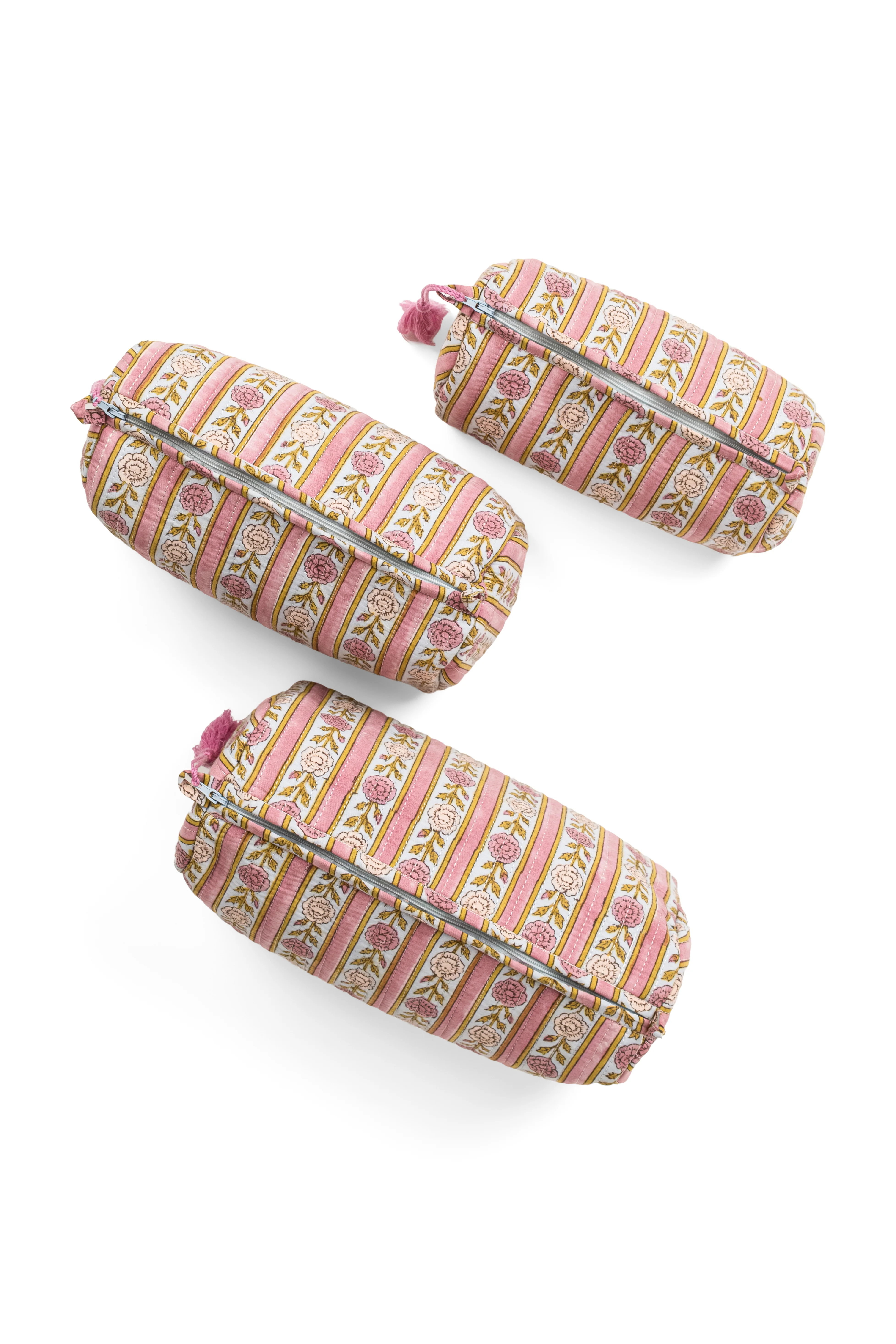 Vintage Floral Stripes Makeup Bag - Image 12