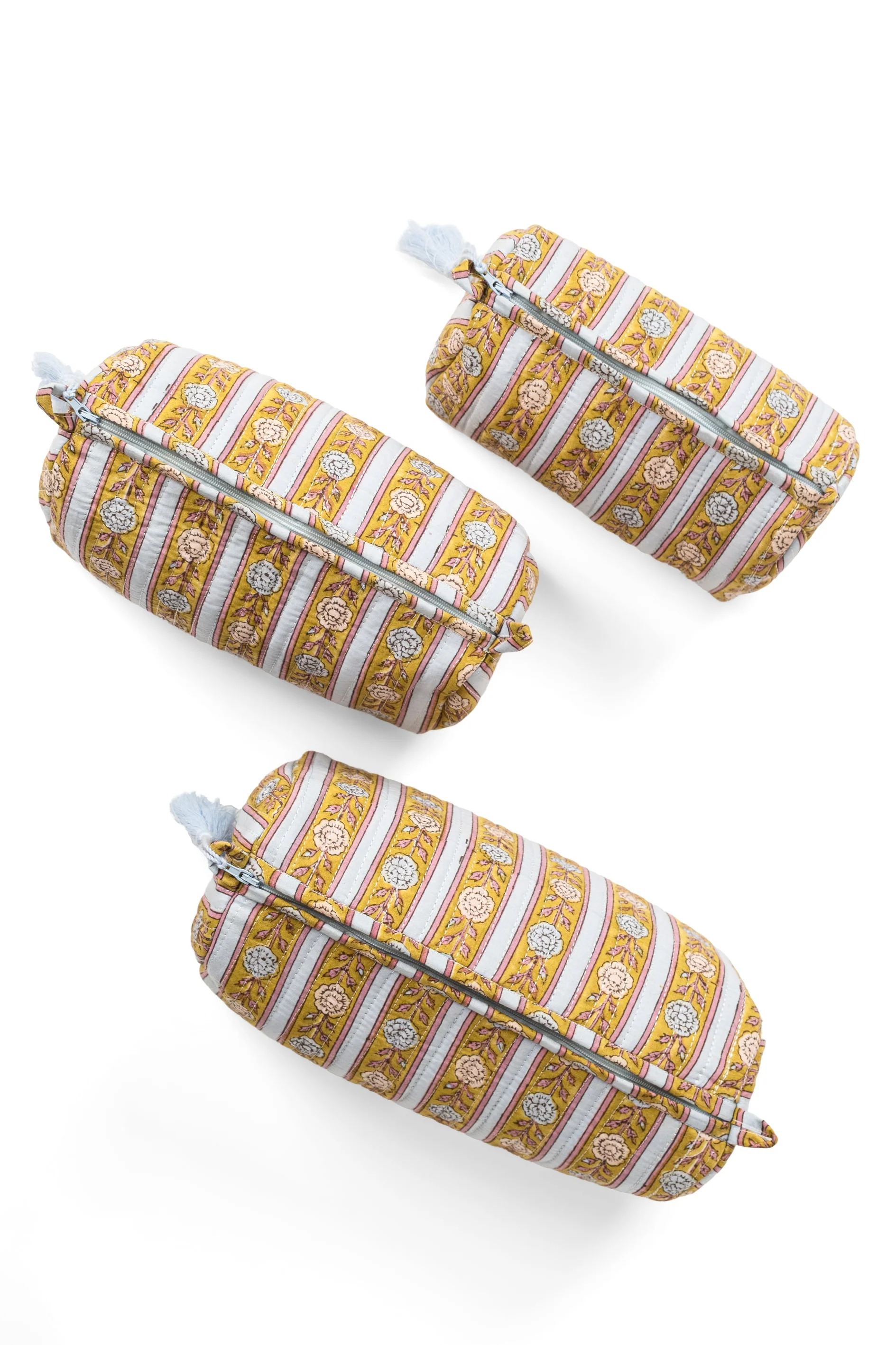 Vintage Floral Stripes Makeup Bag - Image 4