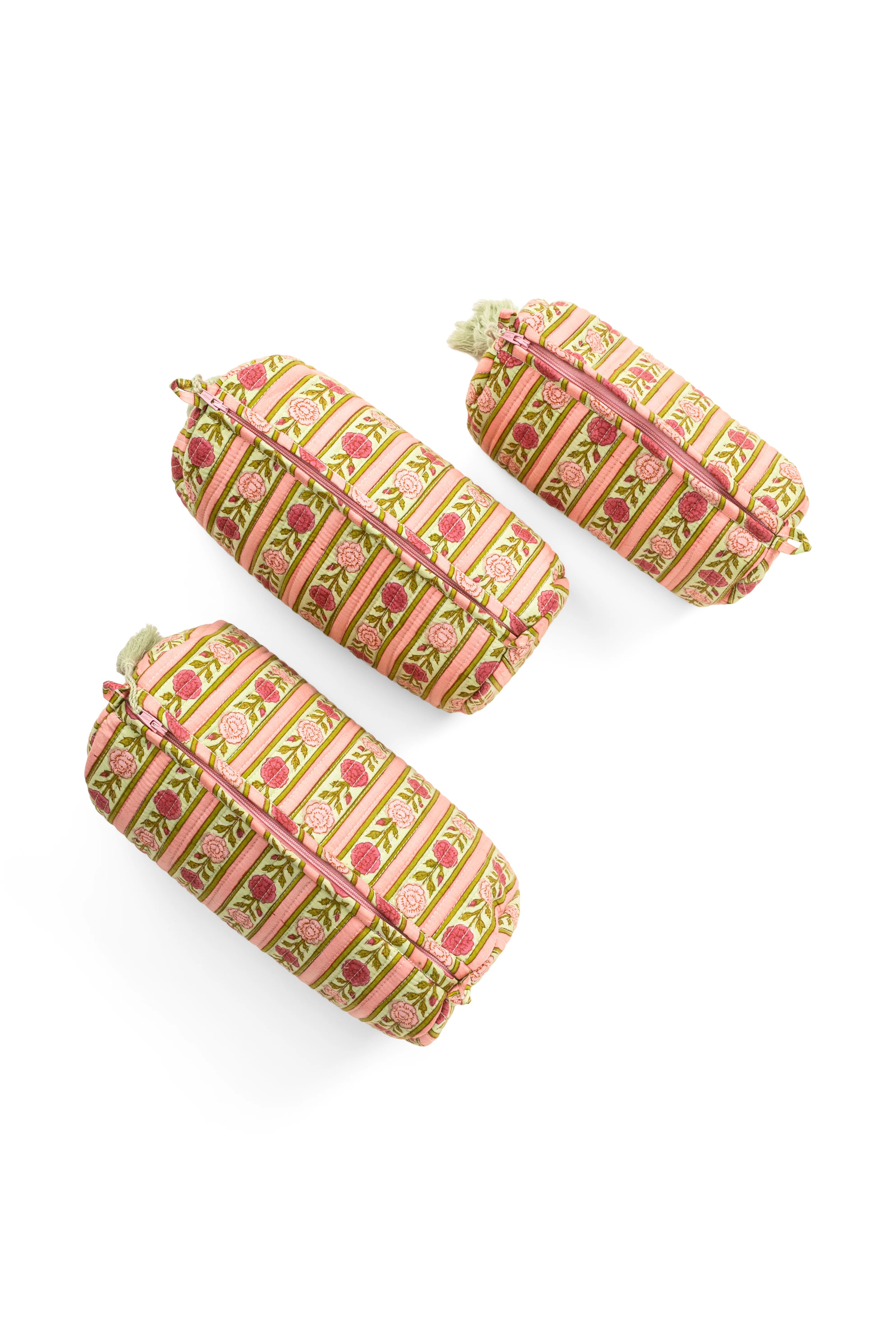 Vintage Floral Stripes Makeup Bag - Image 8