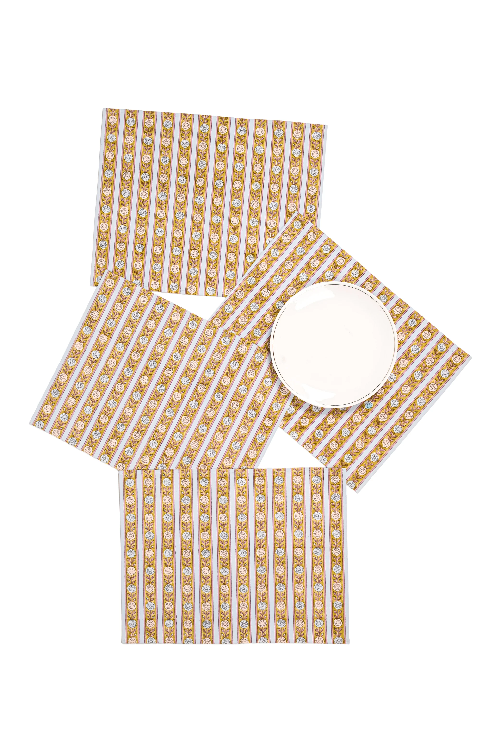 Vintage Floral Stripes Placemat - Image 3