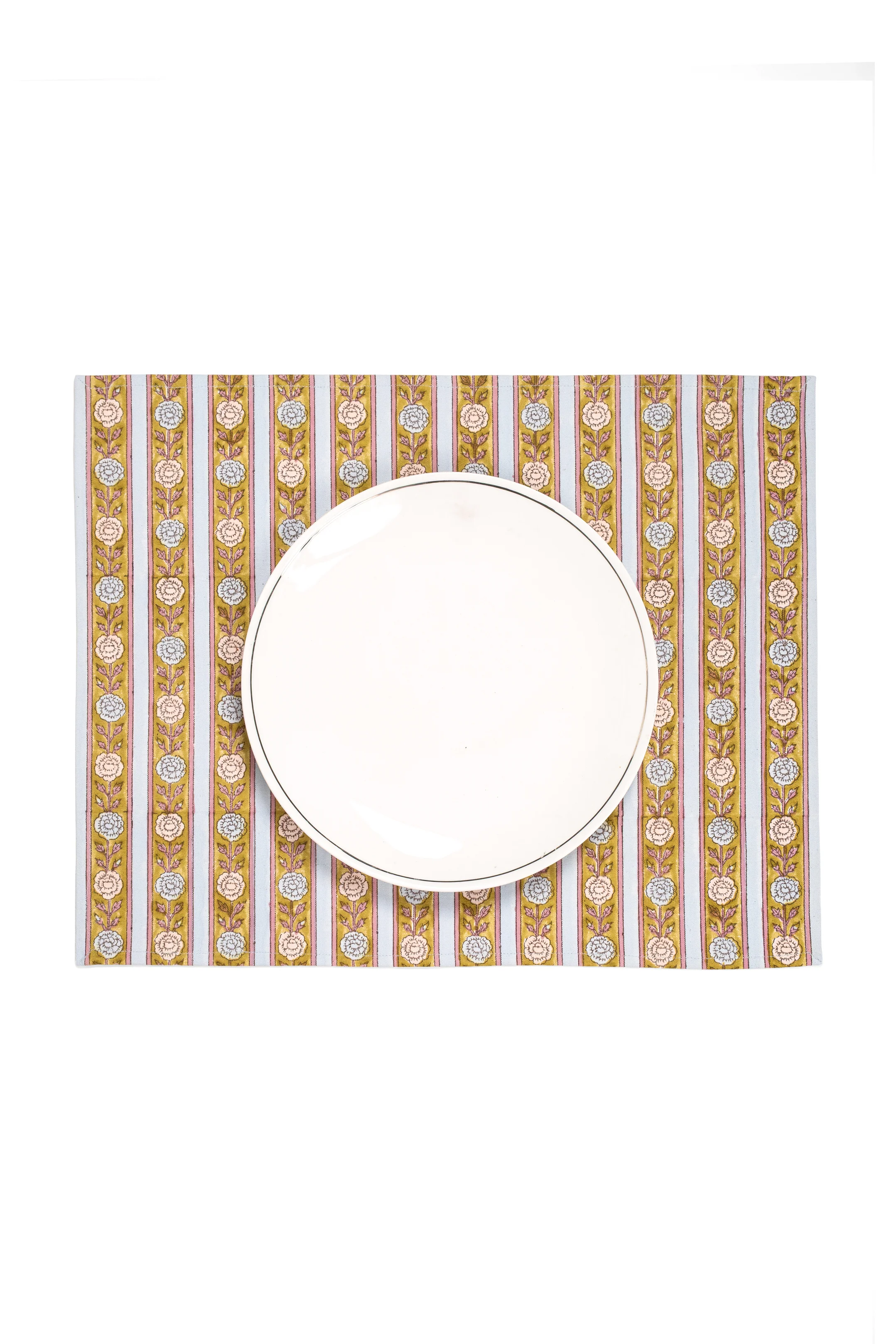 Vintage Floral Stripes Placemat - Image 4