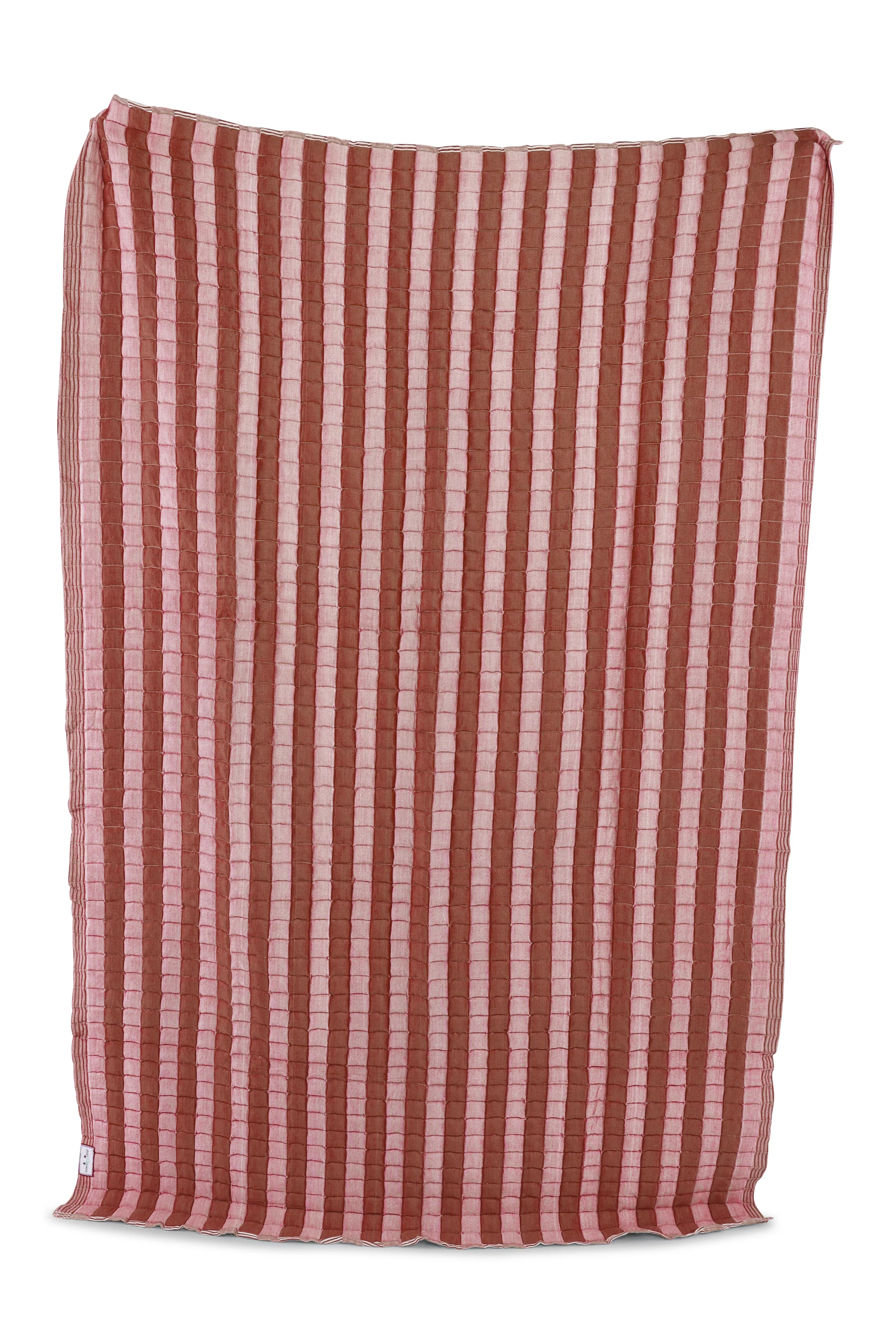 Dusty Pink & Taupe Reversible Sujani Quilt - Image 3